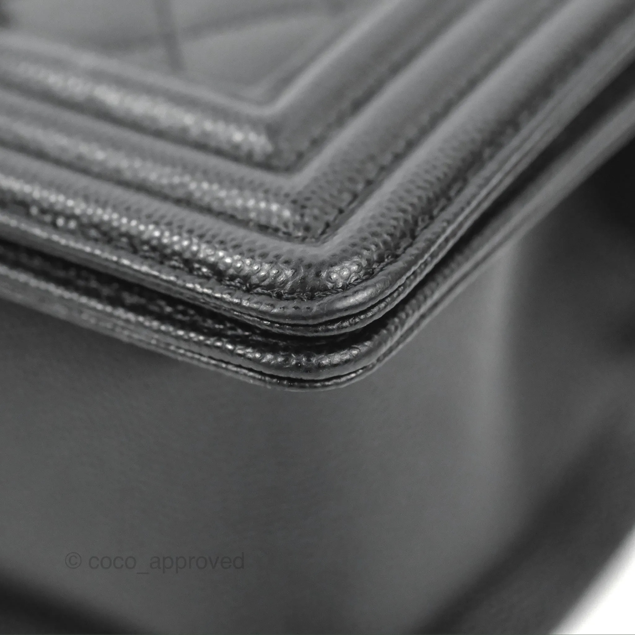 Chanel Small Boy Black Caviar Ruthenium Hardware