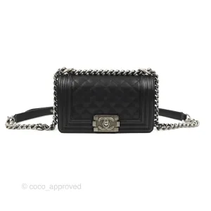Chanel Small Boy Black Caviar Ruthenium Hardware