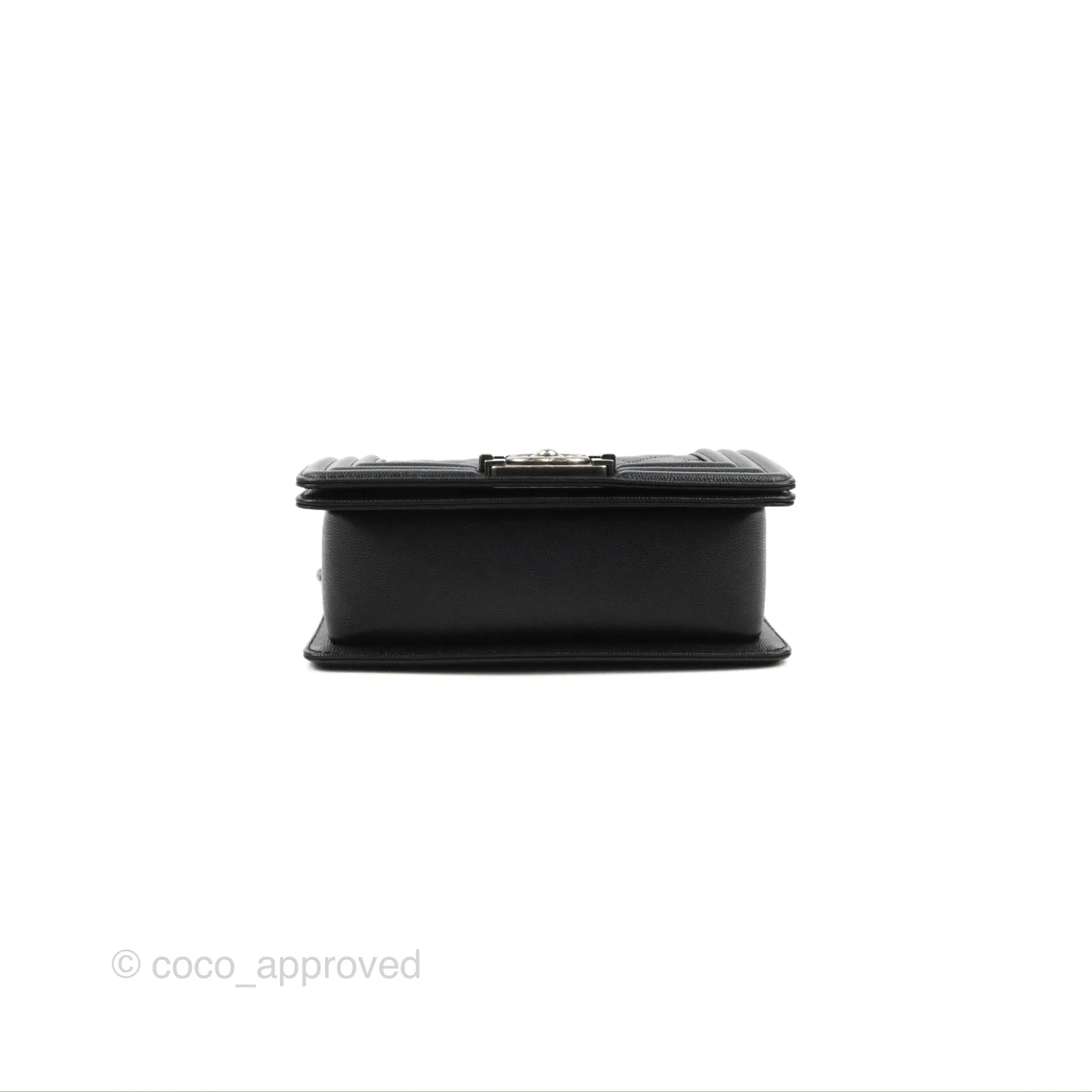 Chanel Small Boy Black Caviar Ruthenium Hardware
