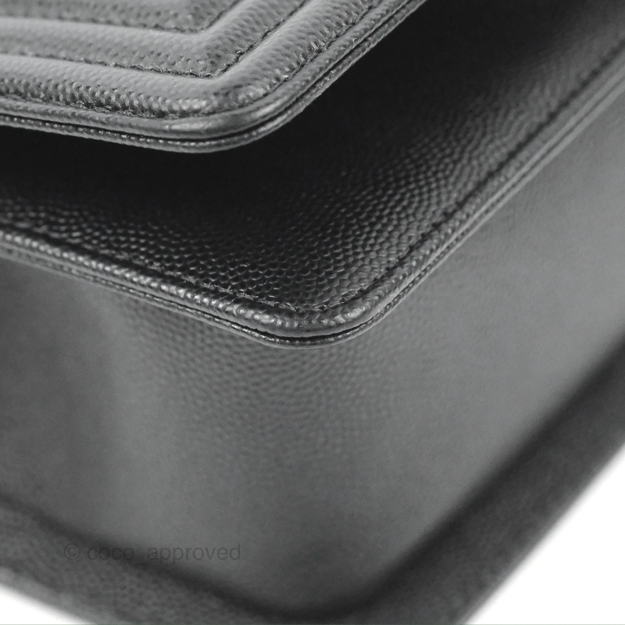 Chanel Small Boy Black Caviar Ruthenium Hardware