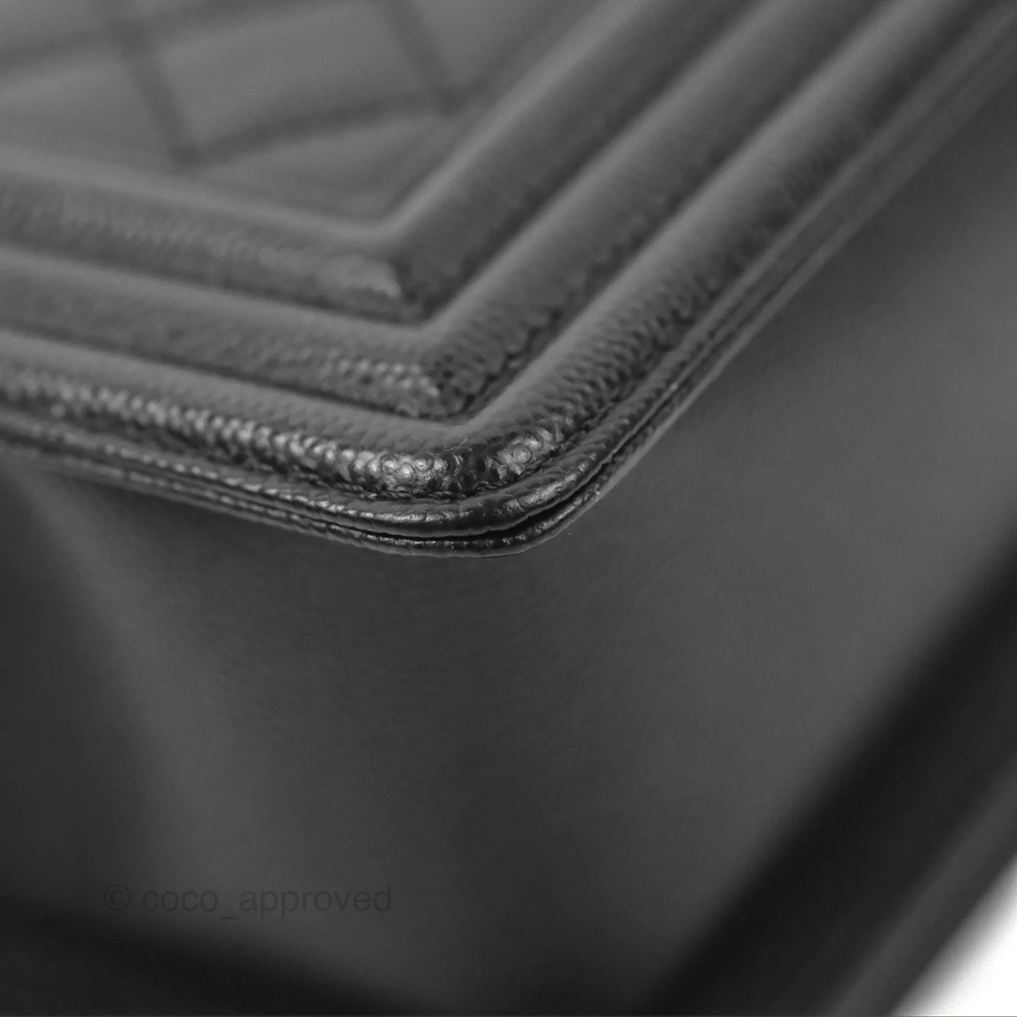 Chanel Small Boy Black Caviar Ruthenium Hardware