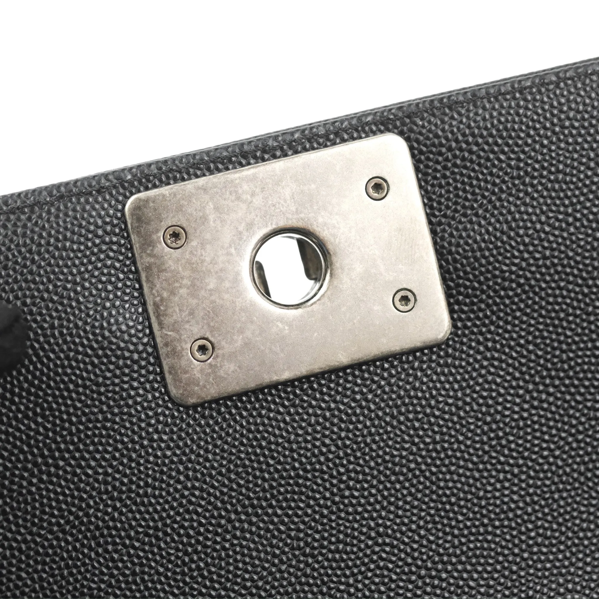 Chanel Small Boy Black Caviar Ruthenium Hardware