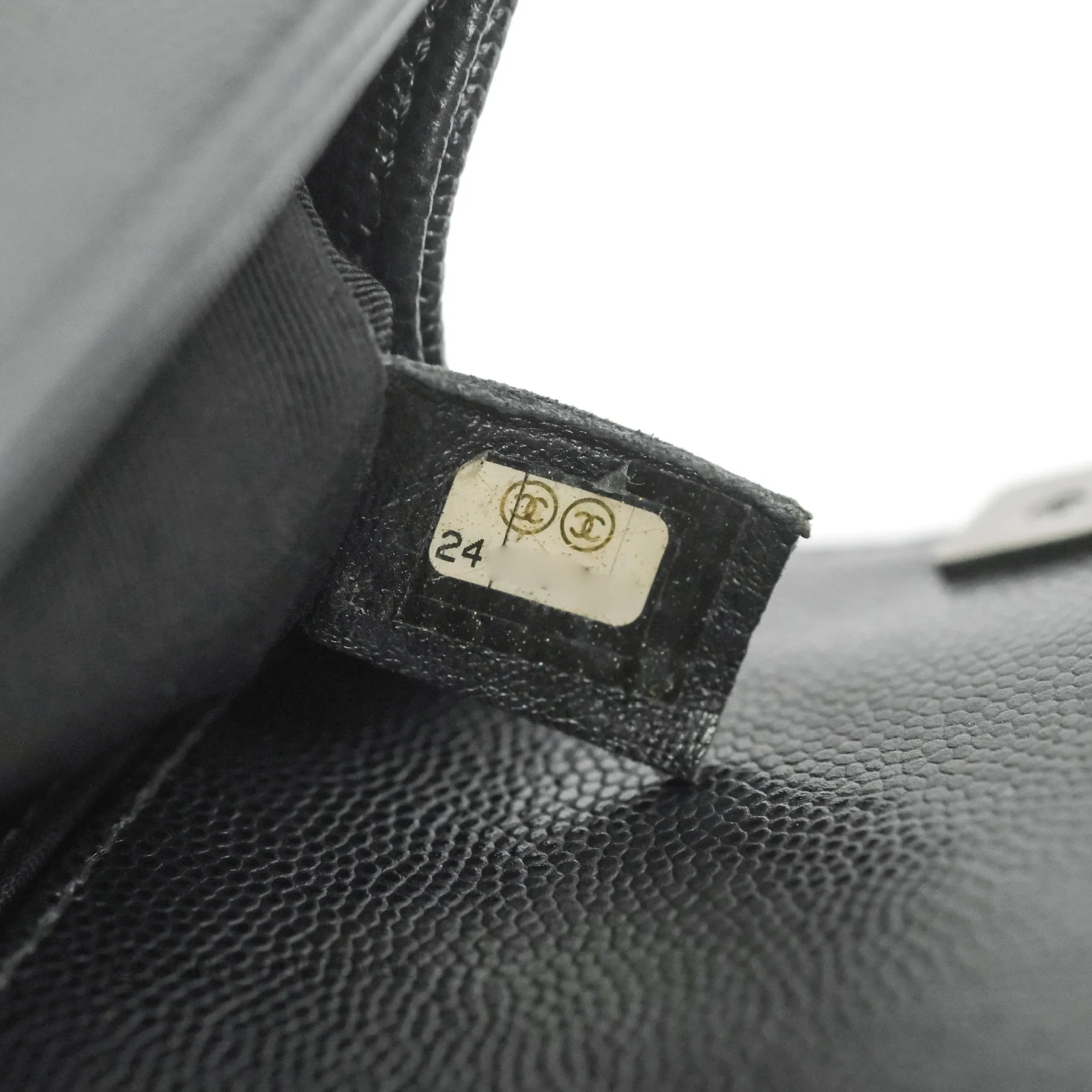Chanel Small Boy Chevron Black Caviar Ruthenium Hardware