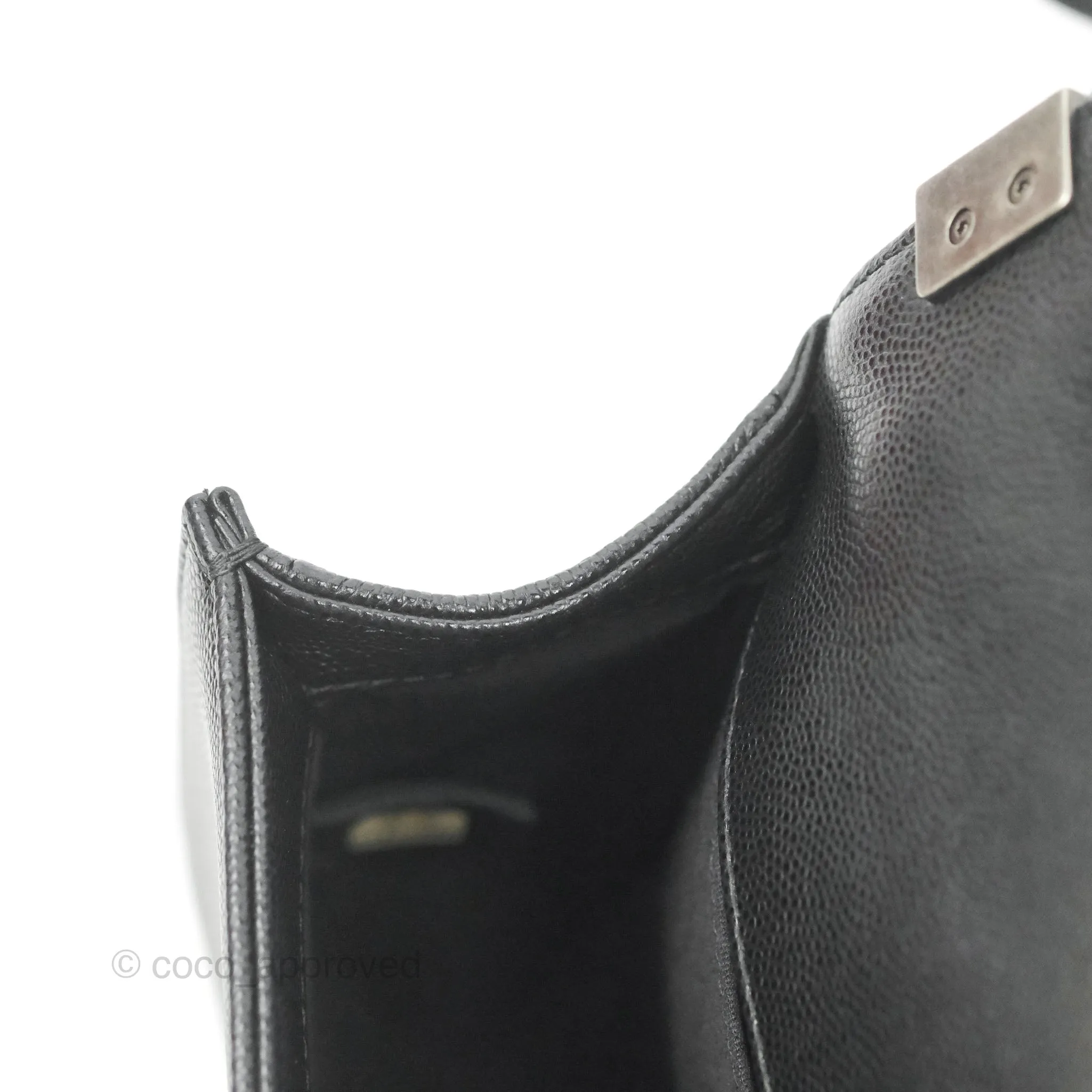 Chanel Small Boy Chevron Black Caviar Ruthenium Hardware