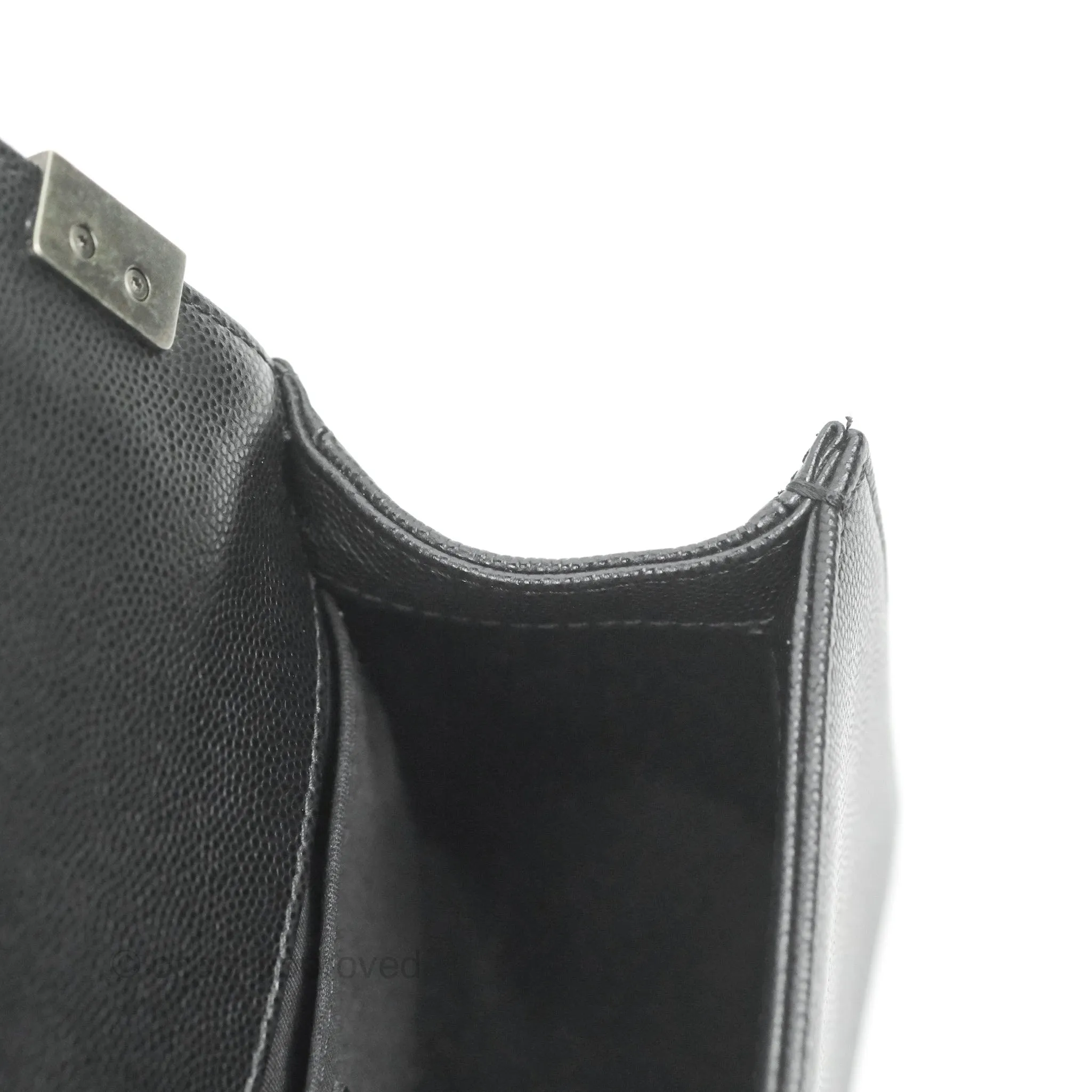 Chanel Small Boy Chevron Black Caviar Ruthenium Hardware