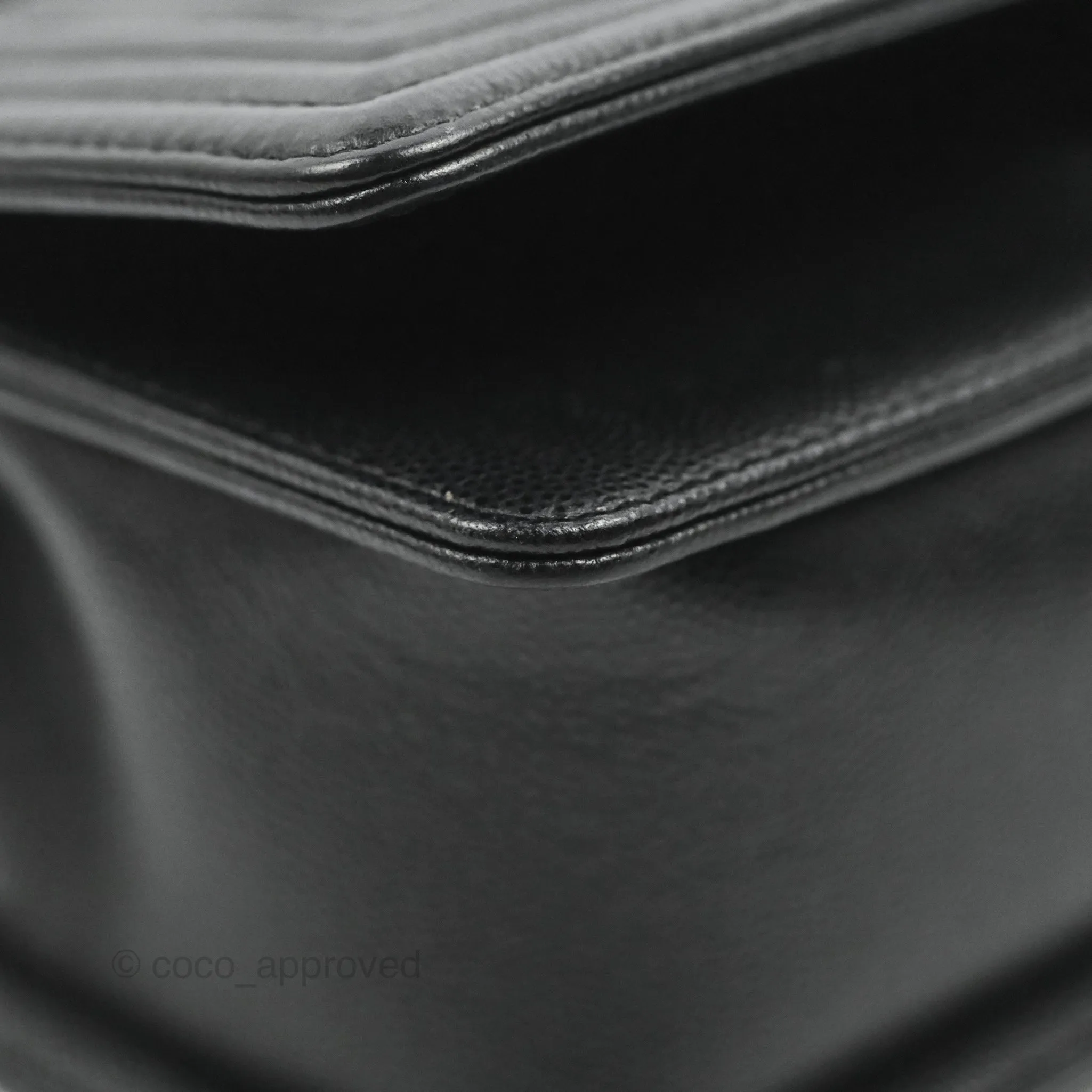 Chanel Small Boy Chevron Black Caviar Ruthenium Hardware