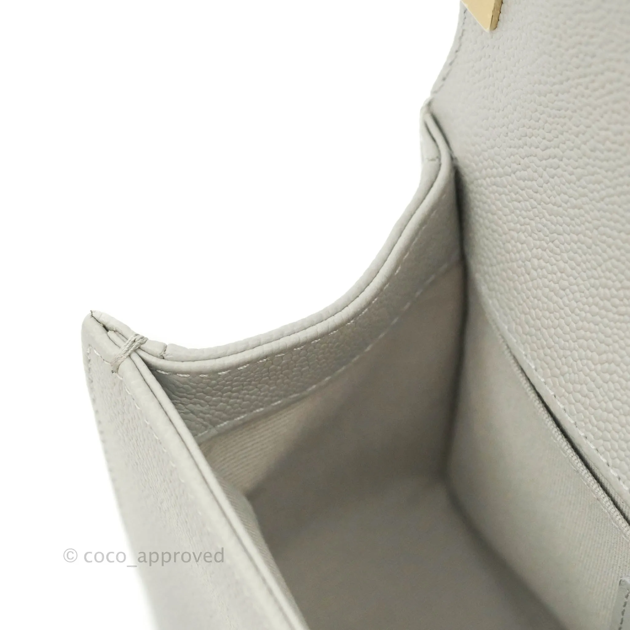 Chanel Small Boy Grey Caviar Gold Hardware