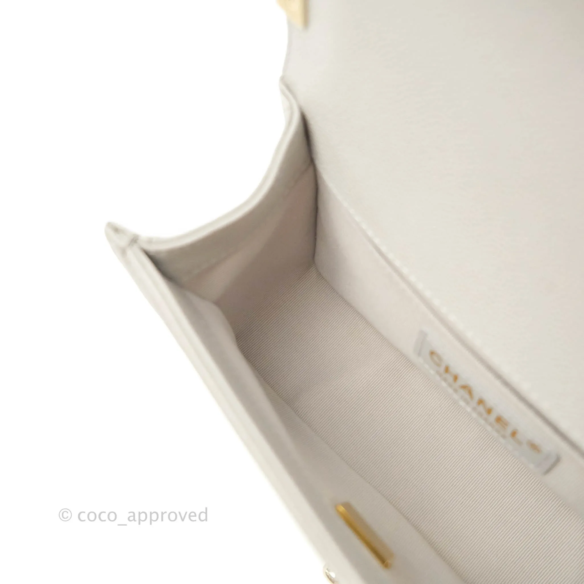 Chanel Small Boy Grey Caviar Gold Hardware