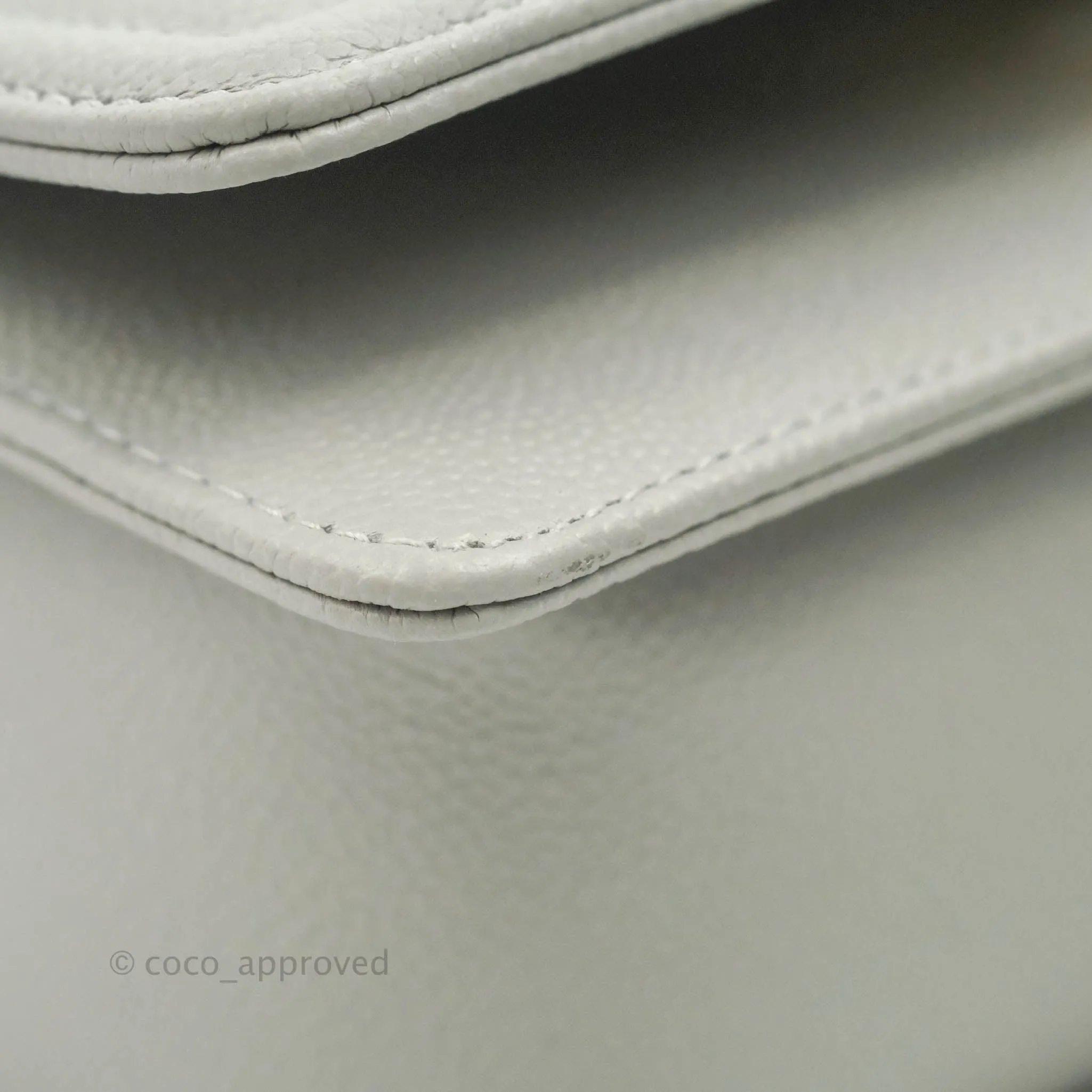 Chanel Small Boy Grey Caviar Gold Hardware
