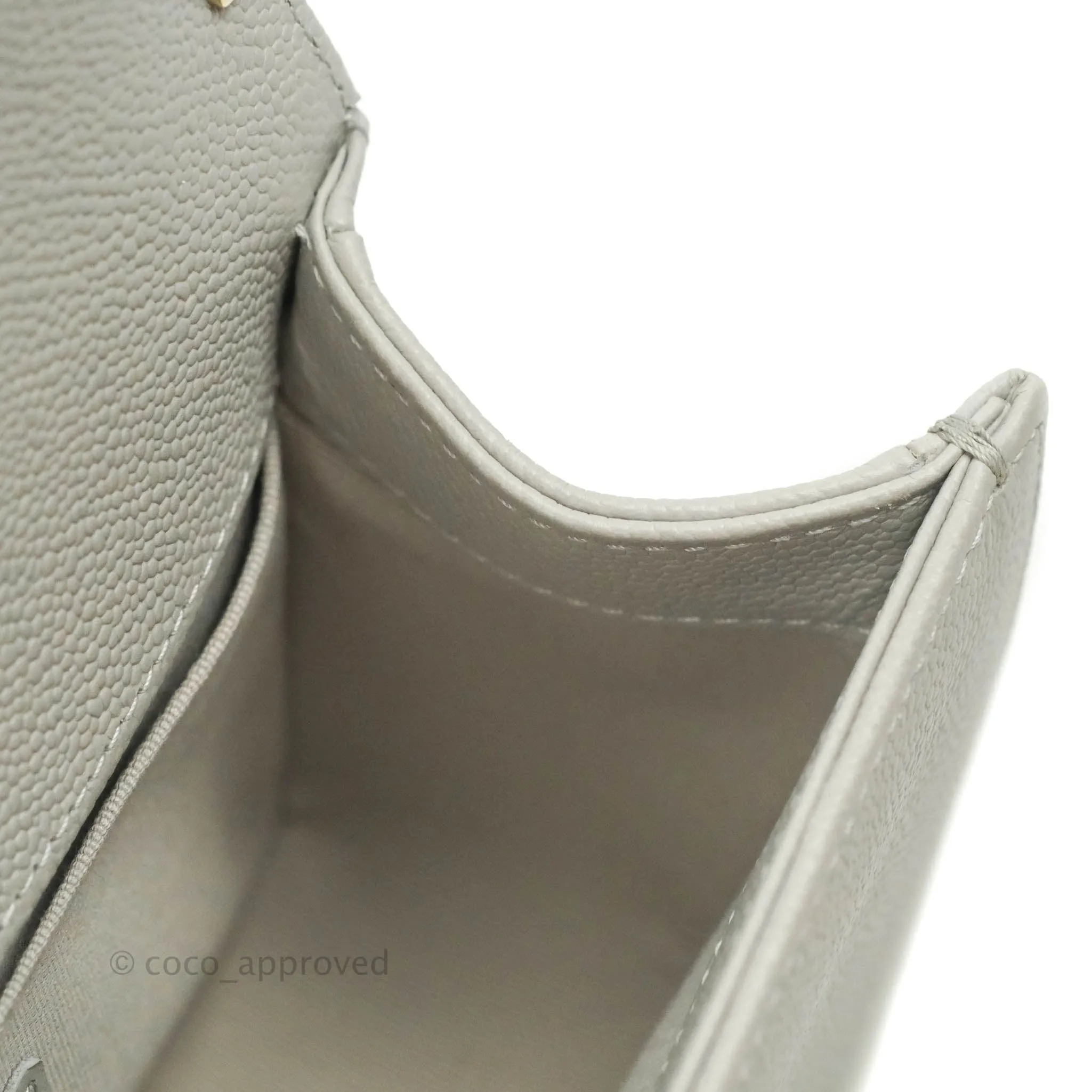 Chanel Small Boy Grey Caviar Gold Hardware
