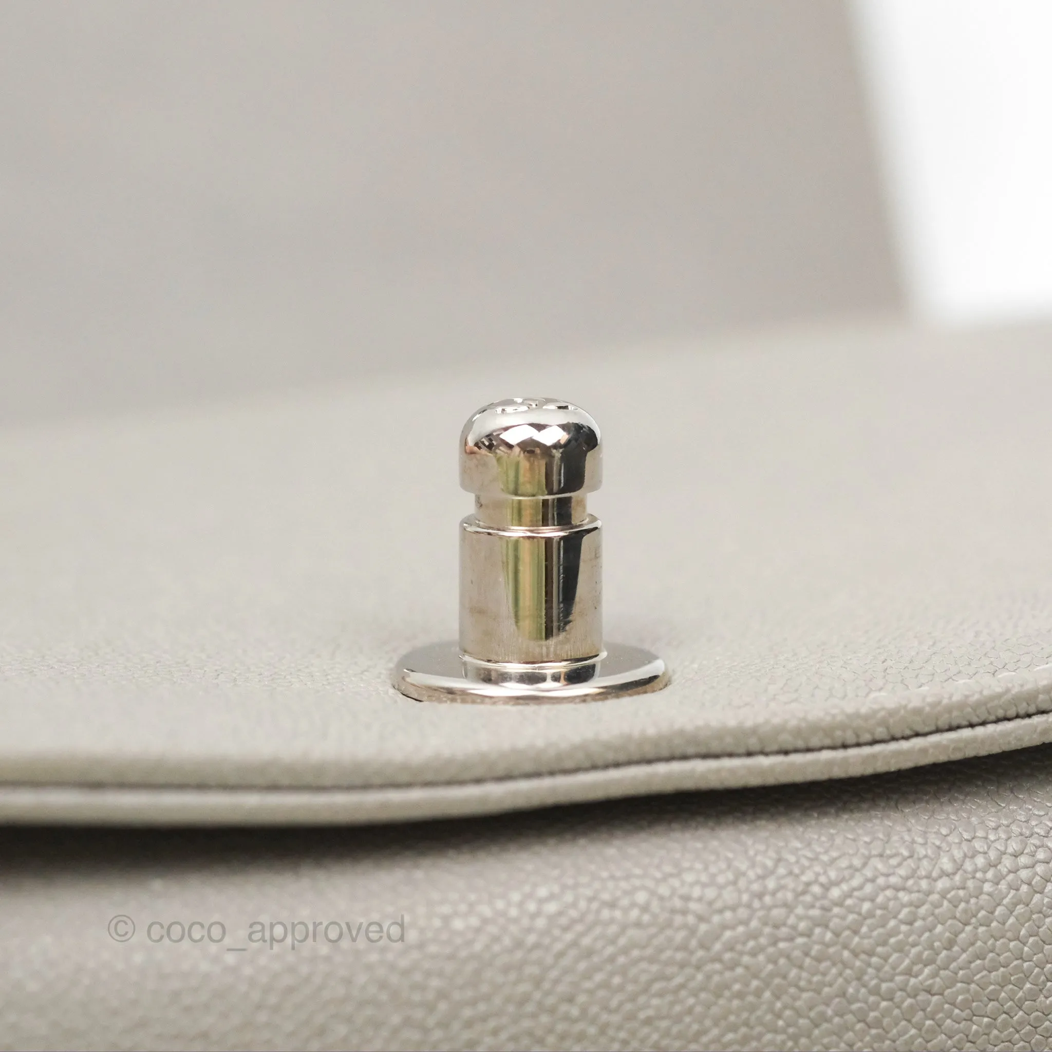 Chanel Small Boy Grey Caviar Silver Hardware