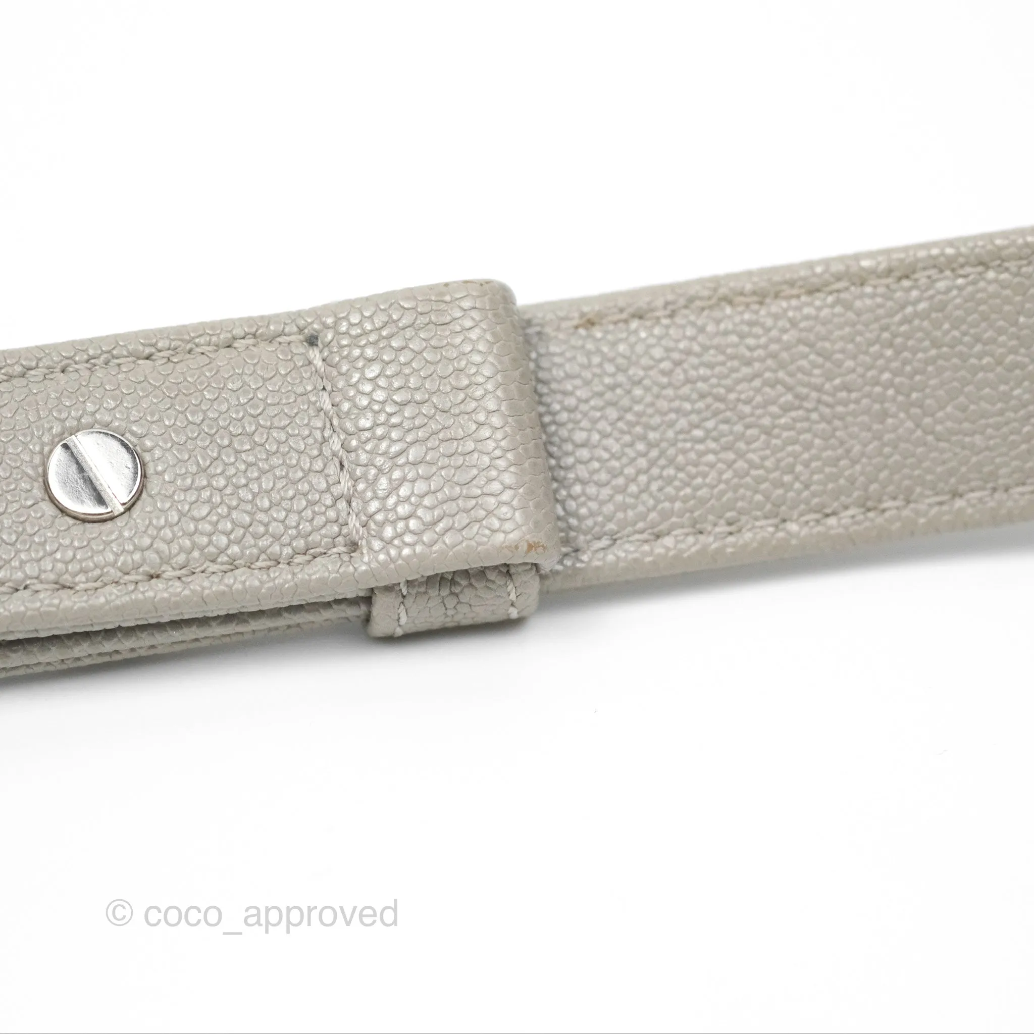 Chanel Small Boy Grey Caviar Silver Hardware