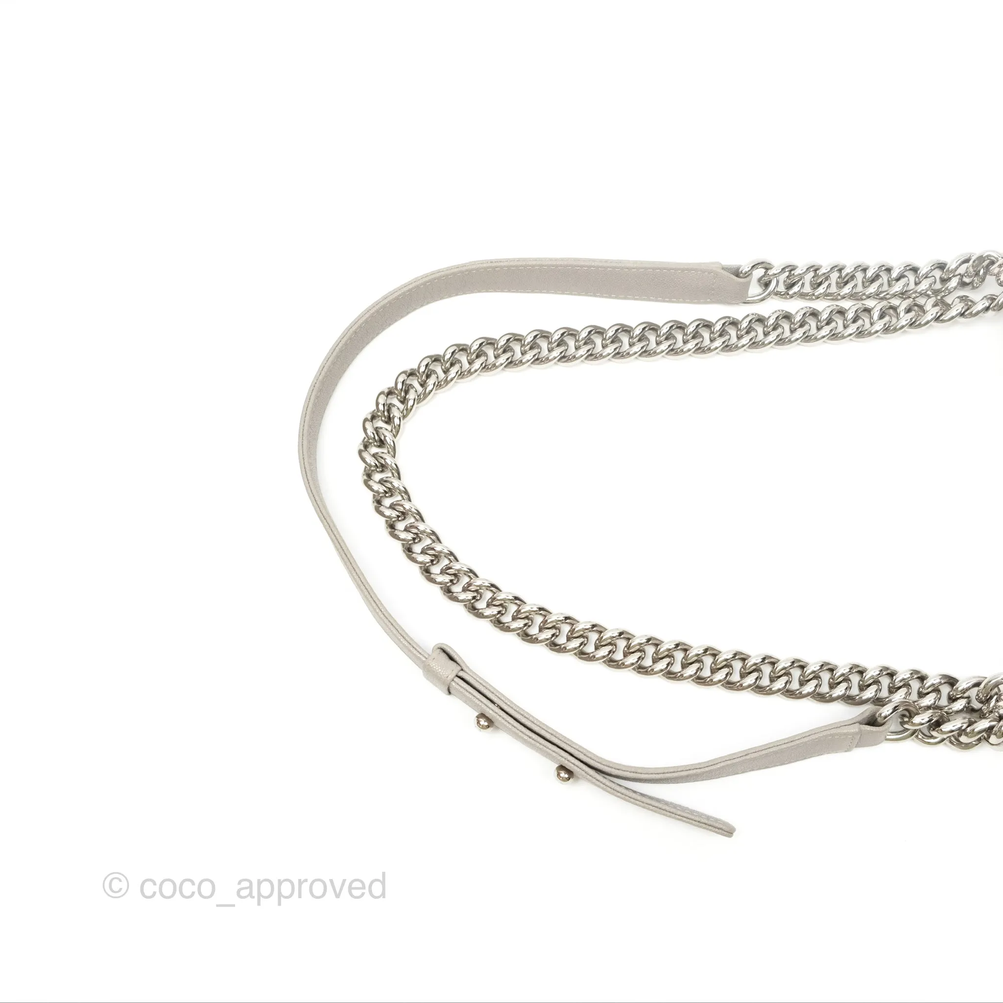 Chanel Small Boy Grey Caviar Silver Hardware