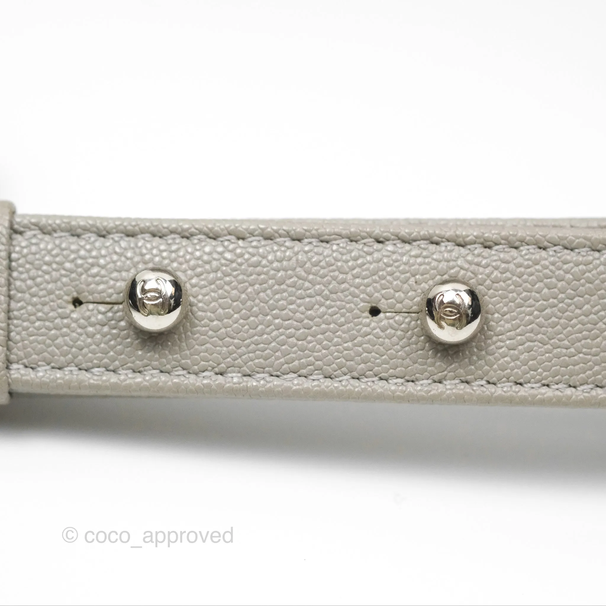 Chanel Small Boy Grey Caviar Silver Hardware