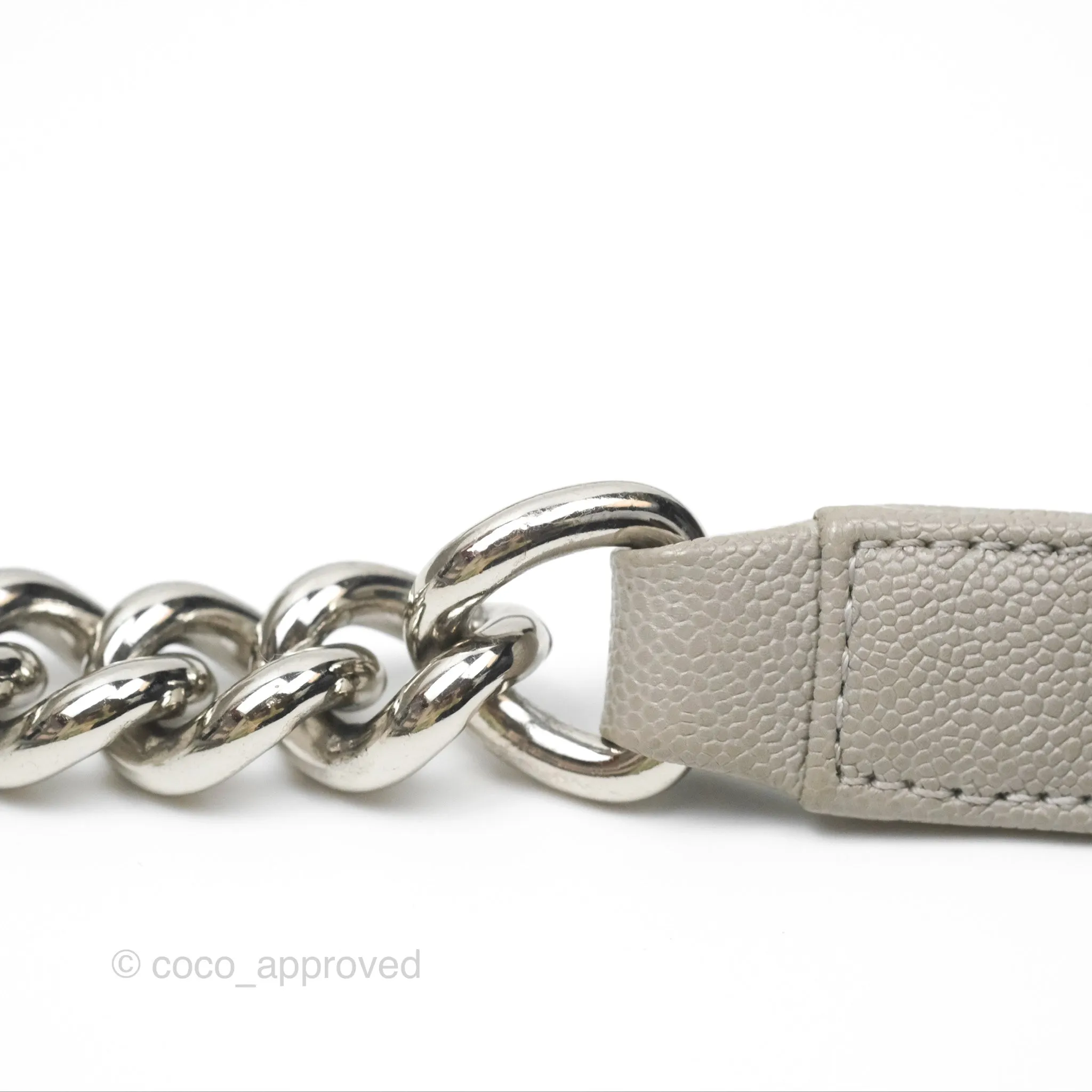 Chanel Small Boy Grey Caviar Silver Hardware