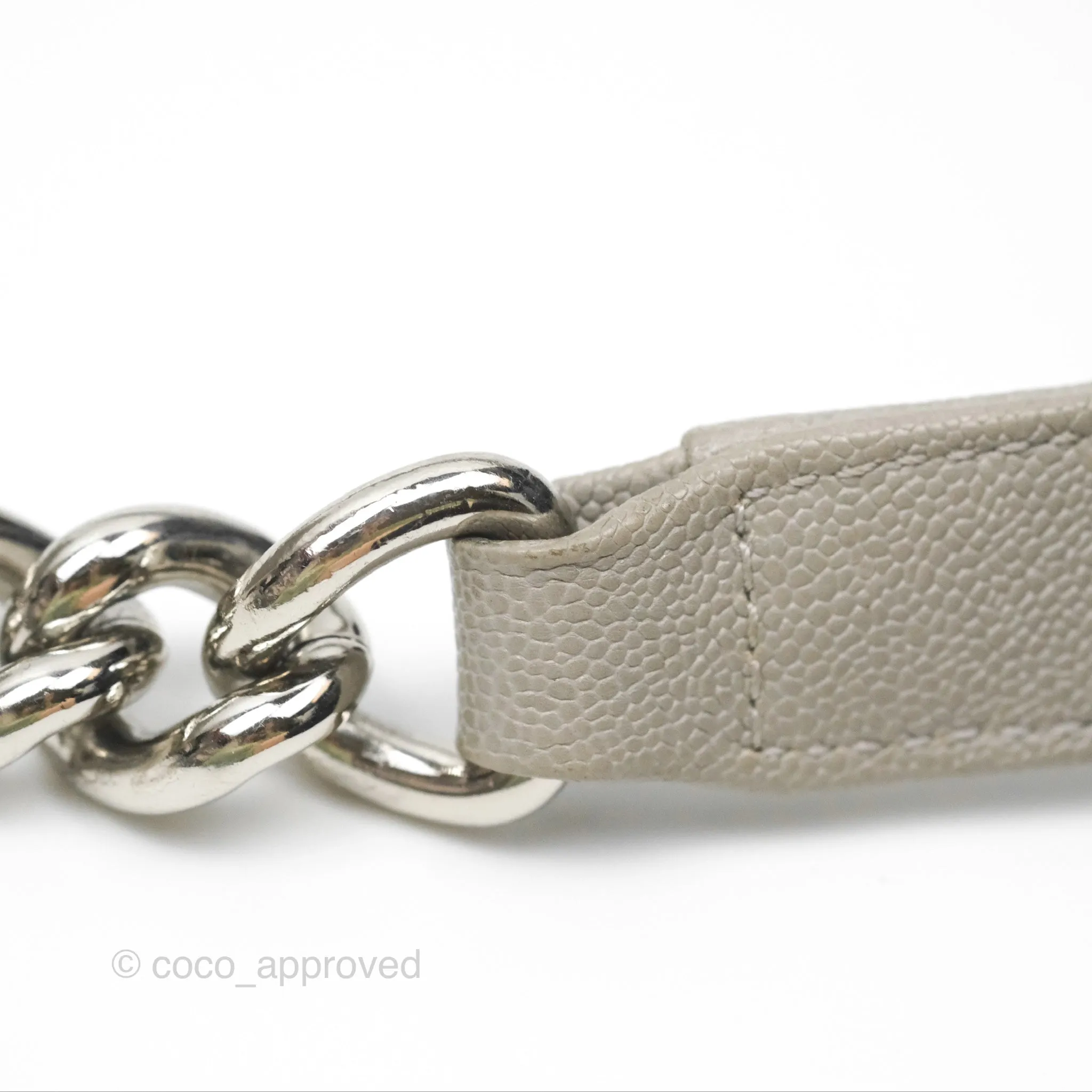 Chanel Small Boy Grey Caviar Silver Hardware