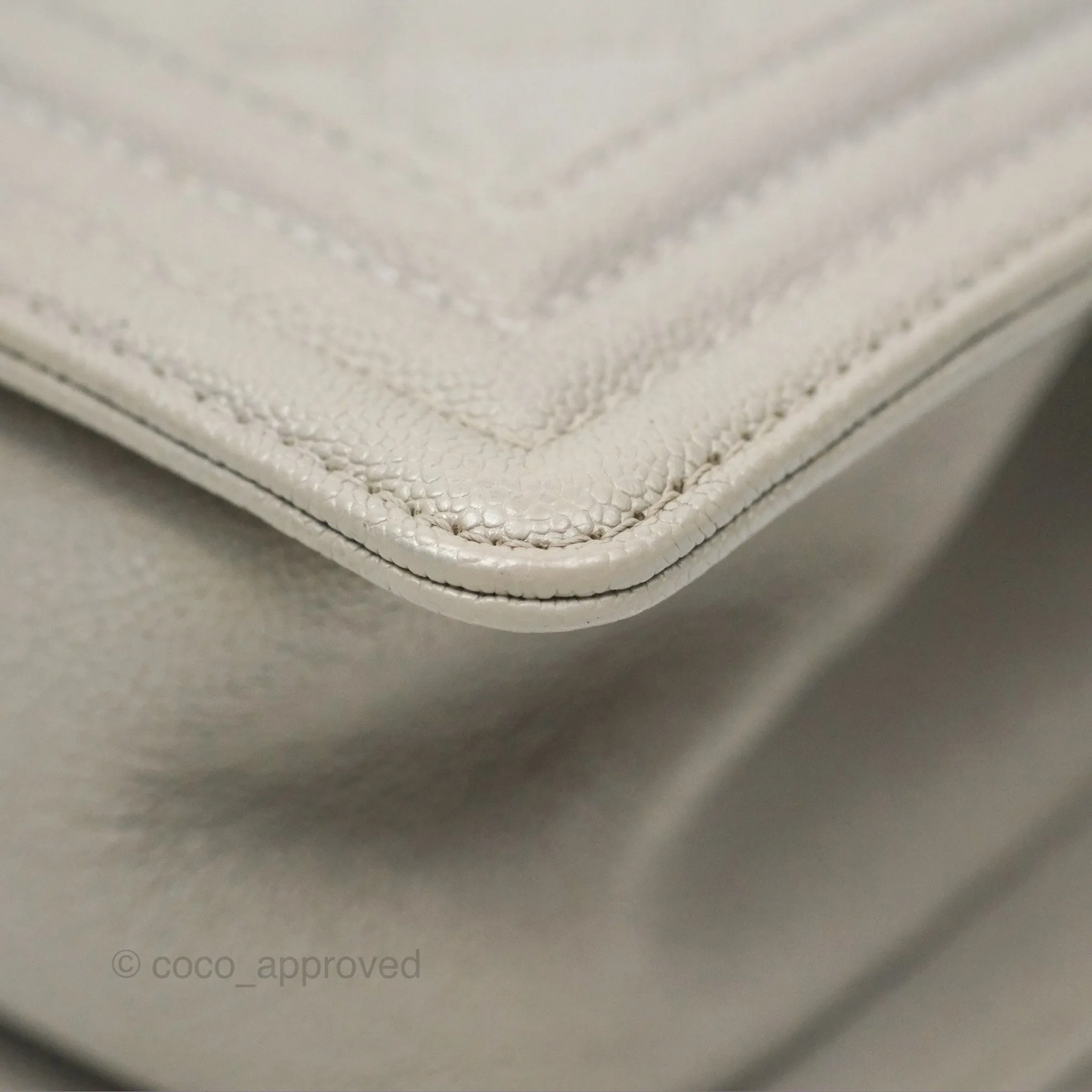 Chanel Small Boy Grey Caviar Silver Hardware