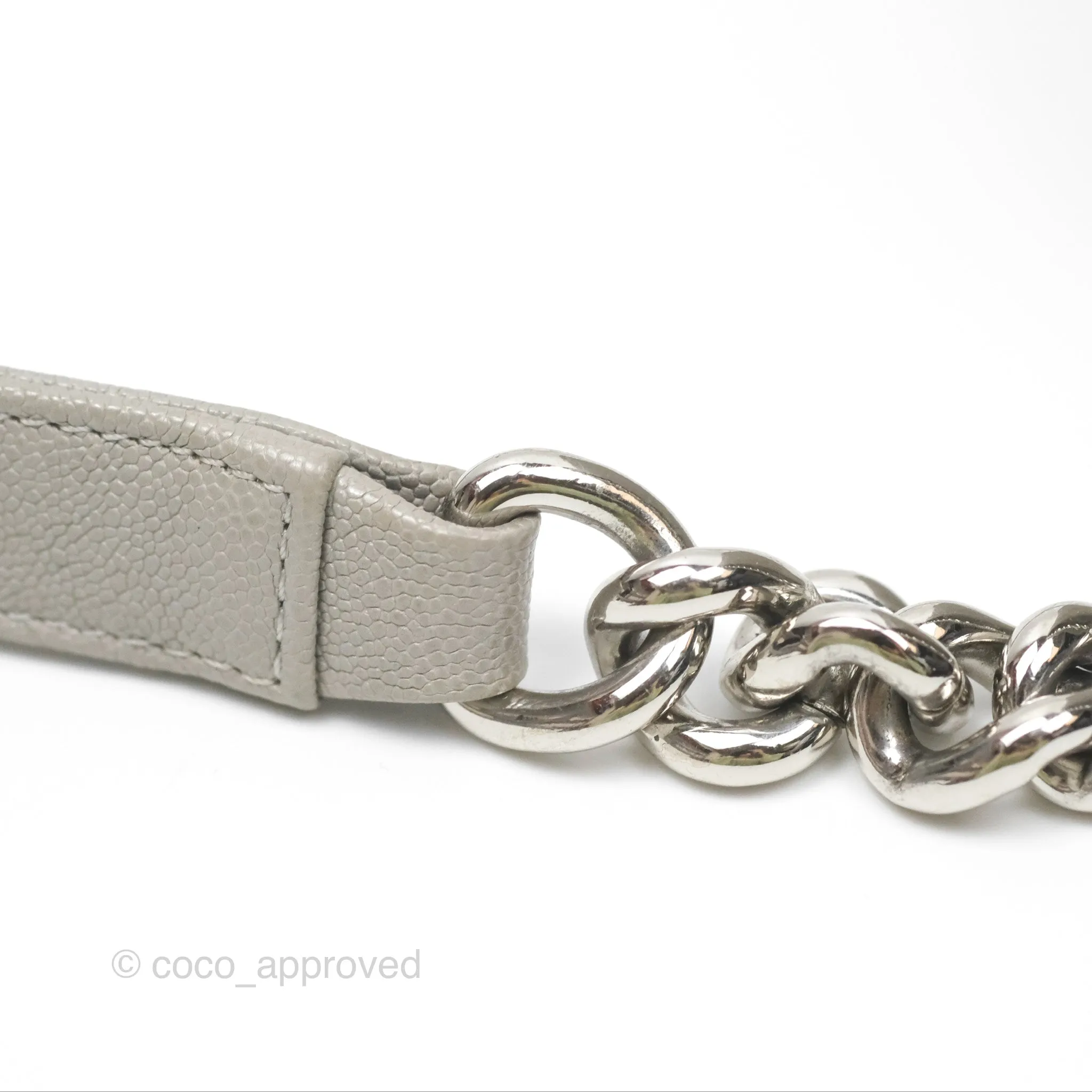 Chanel Small Boy Grey Caviar Silver Hardware