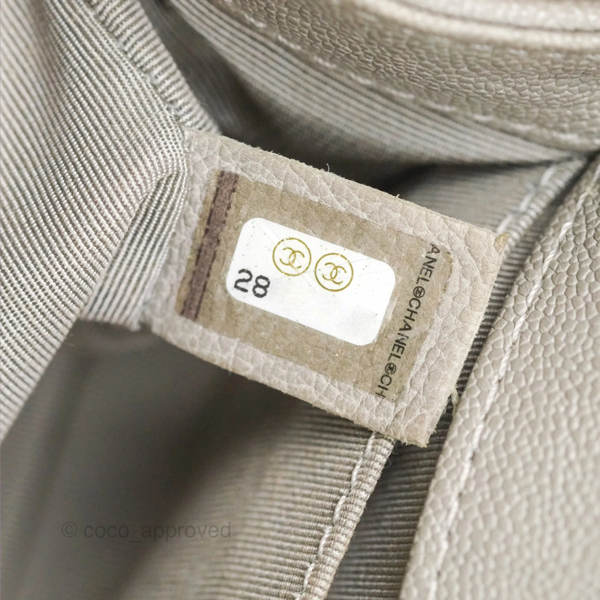 Chanel Small Boy Grey Caviar Silver Hardware