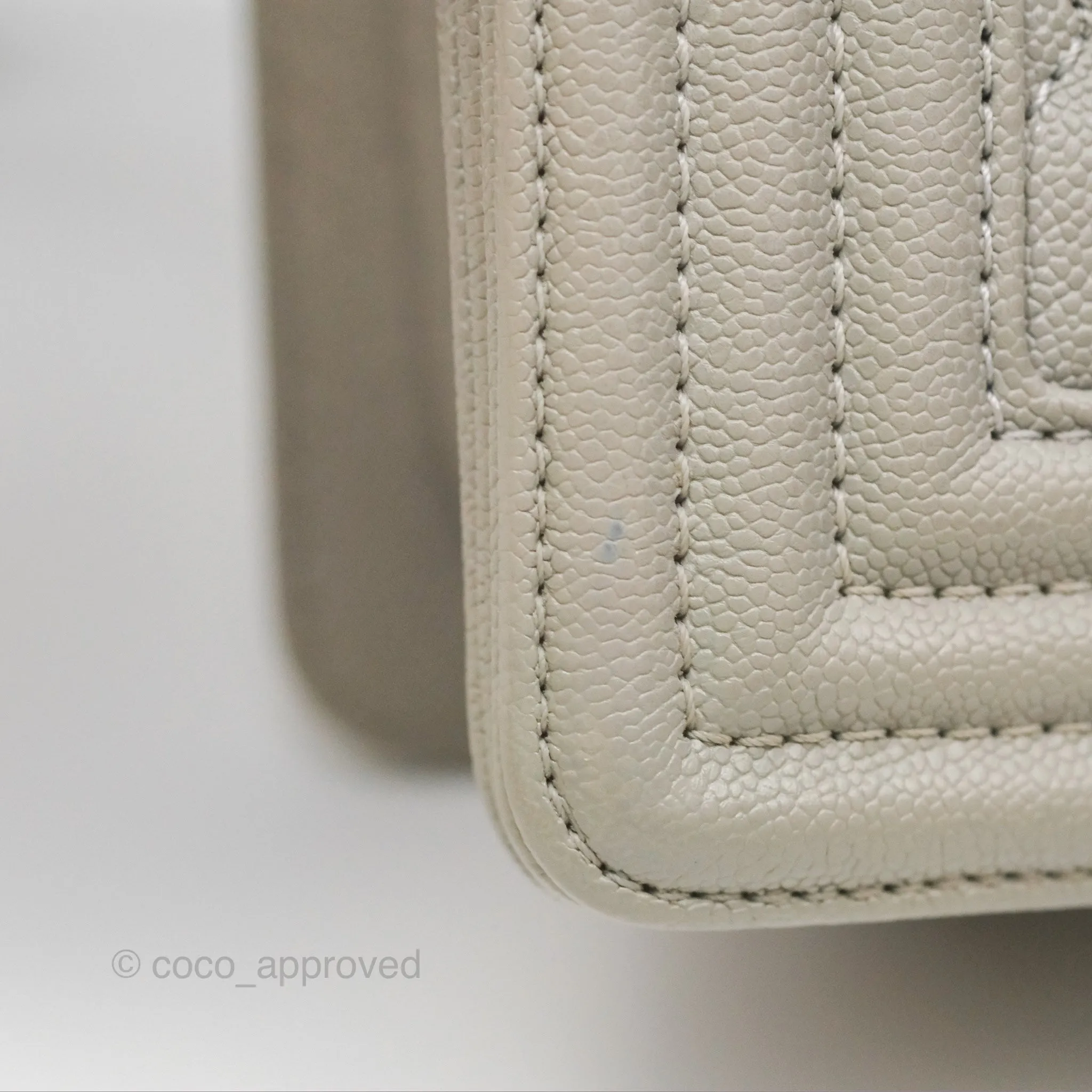 Chanel Small Boy Grey Caviar Silver Hardware