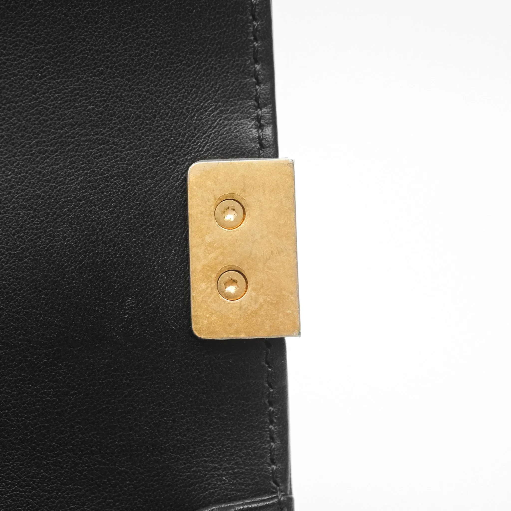 Chanel Small Boy Quilted Black Calfskin Aged Gold Hardware