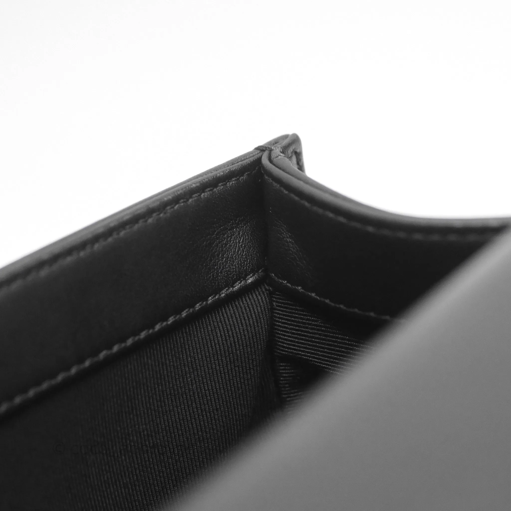 Chanel Small Boy Quilted Black Calfskin Aged Gold Hardware