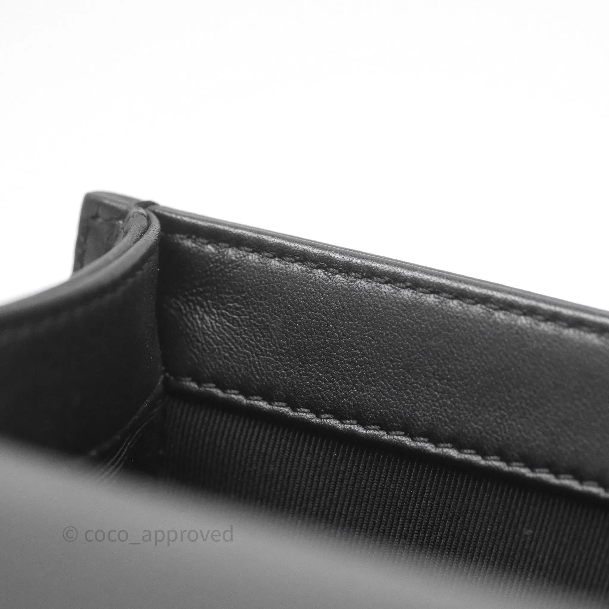 Chanel Small Boy Quilted Black Calfskin Aged Gold Hardware