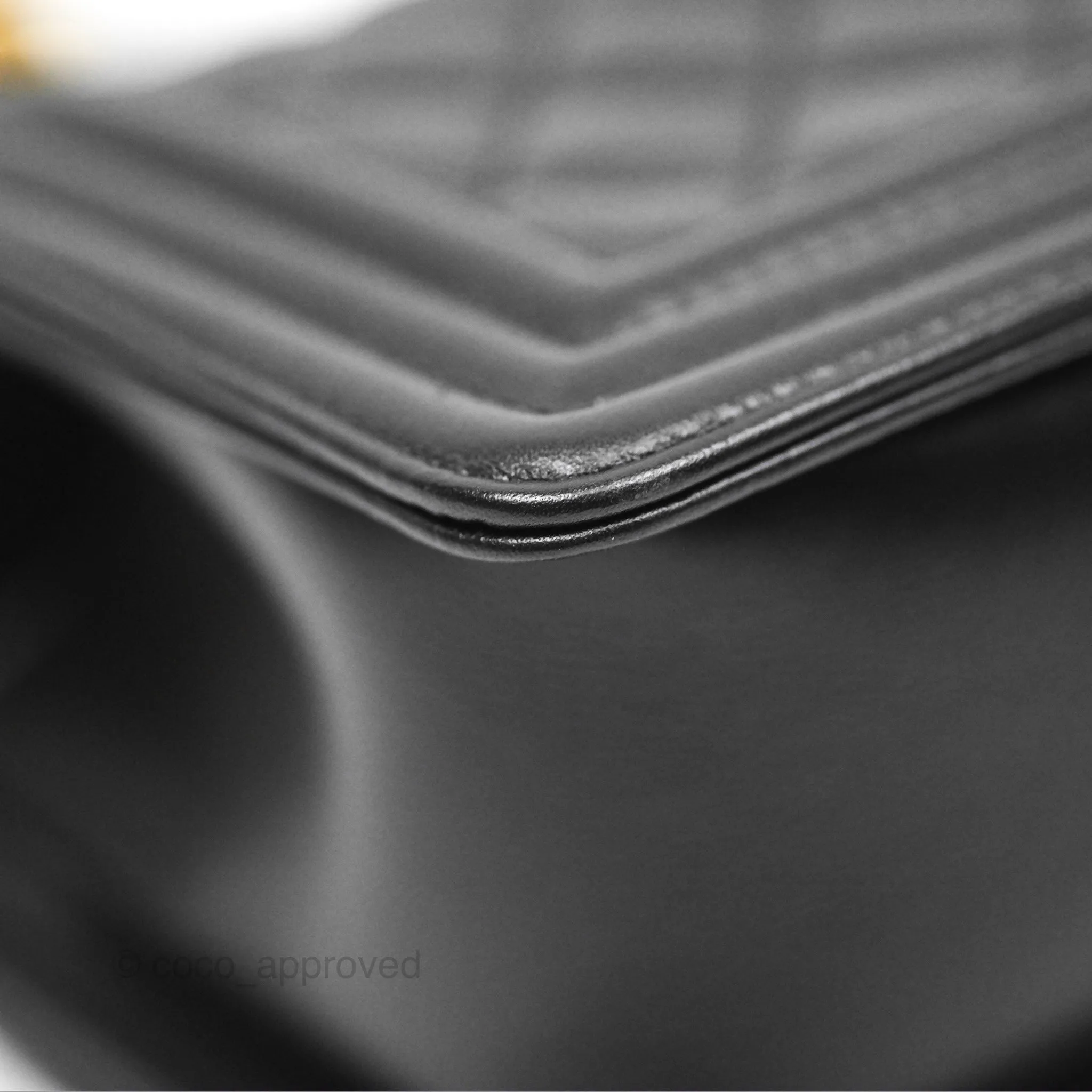 Chanel Small Boy Quilted Black Calfskin Aged Gold Hardware