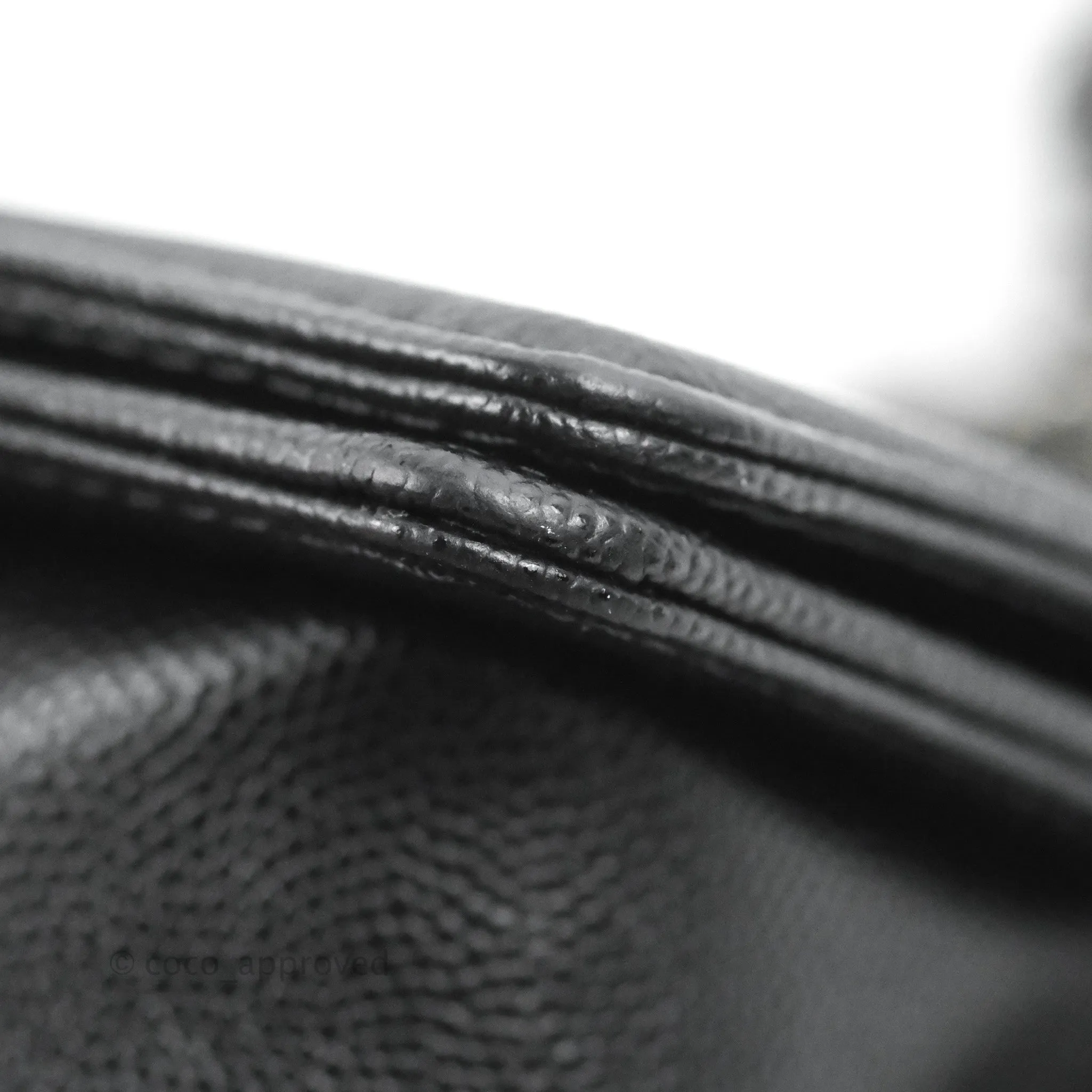 Chanel Small Boy Quilted Black Caviar Ruthenium Hardware