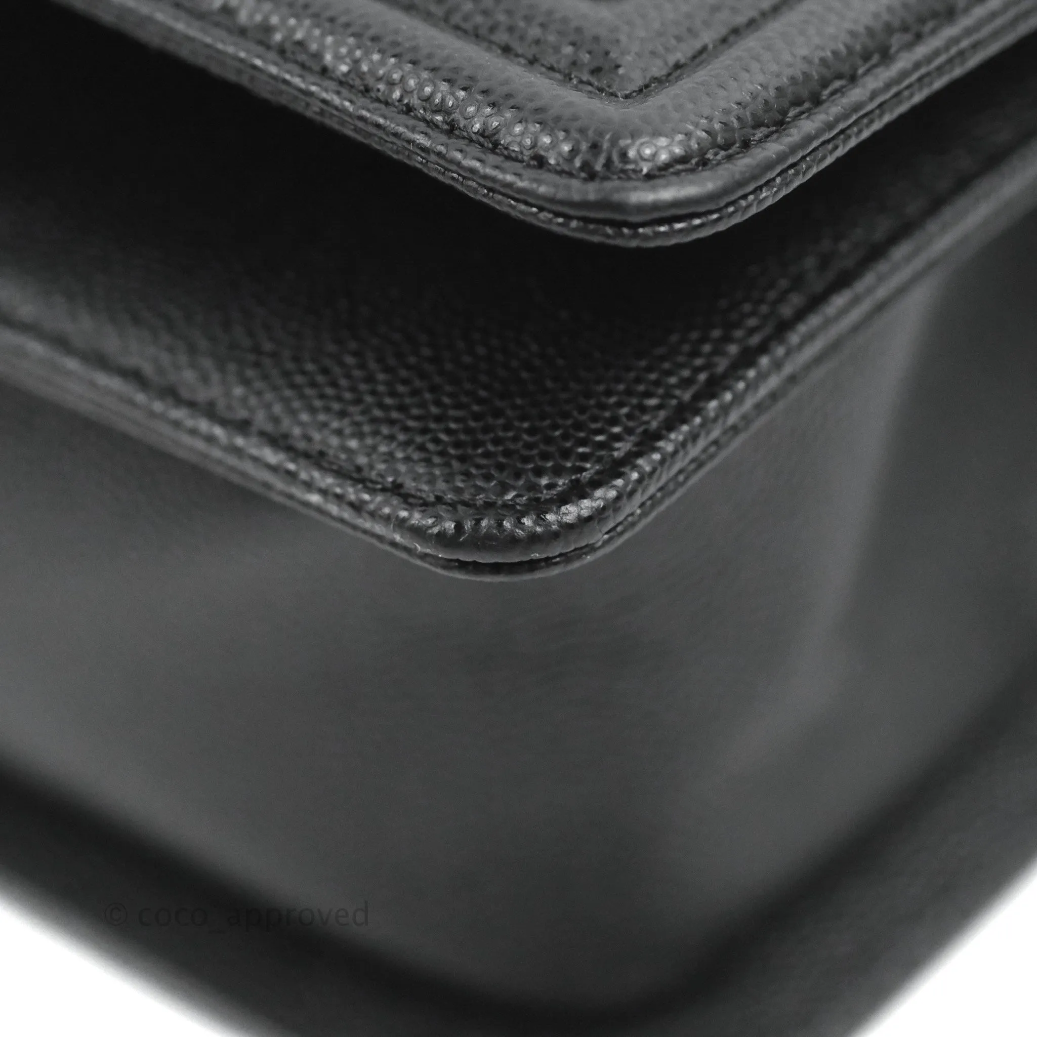 Chanel Small Boy Quilted Black Caviar Ruthenium Hardware