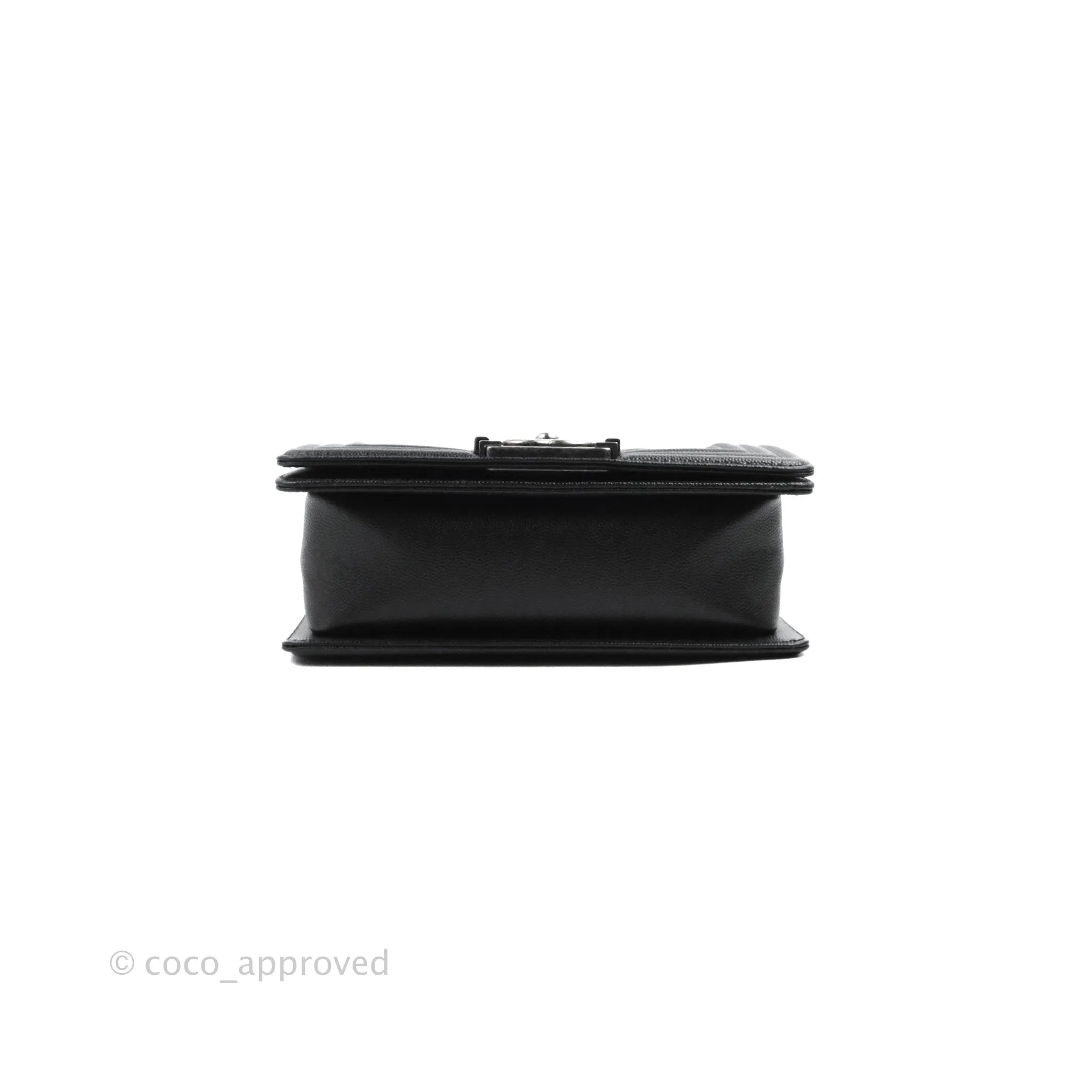 Chanel Small Boy Quilted Black Caviar Ruthenium Hardware
