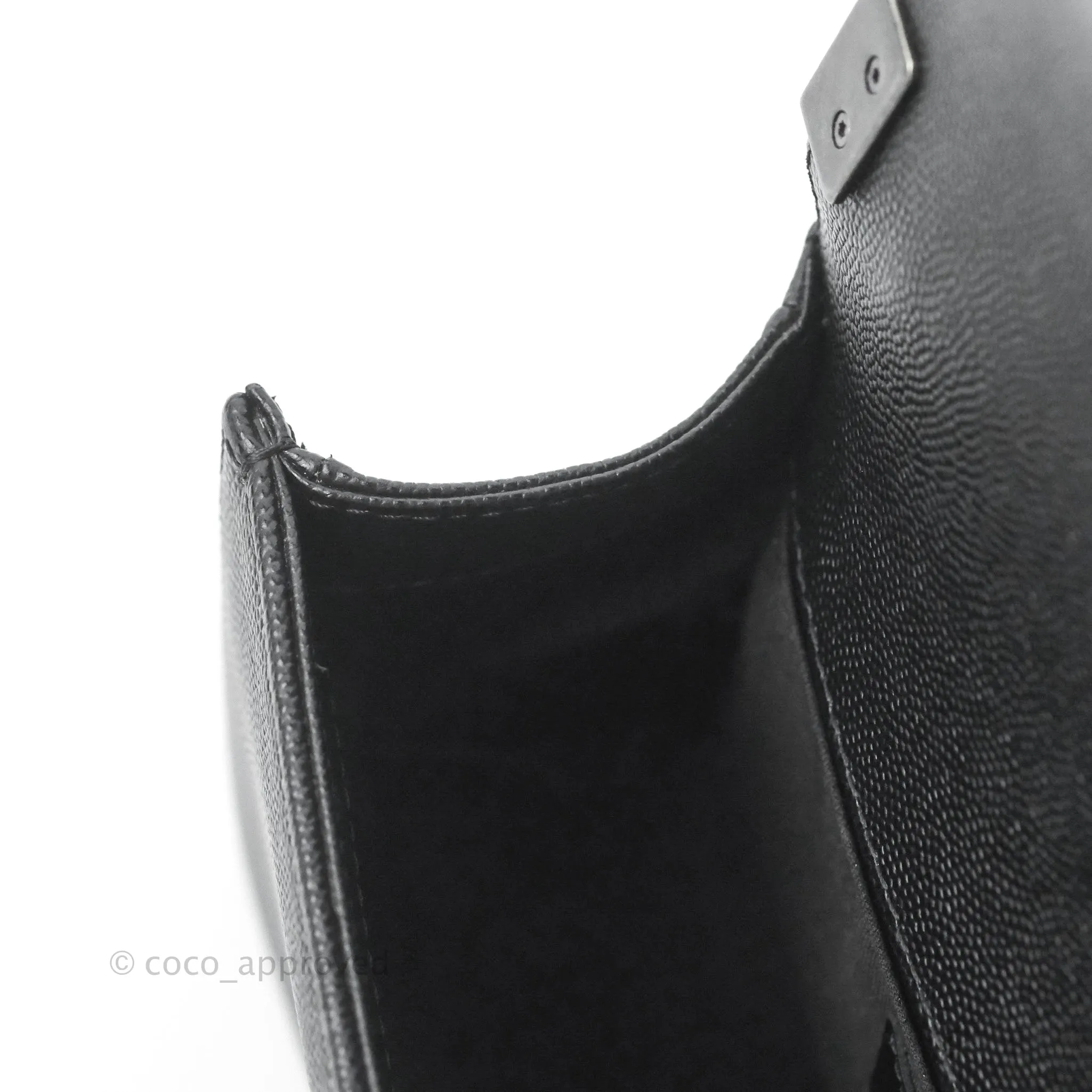 Chanel Small Boy Quilted Black Caviar Ruthenium Hardware