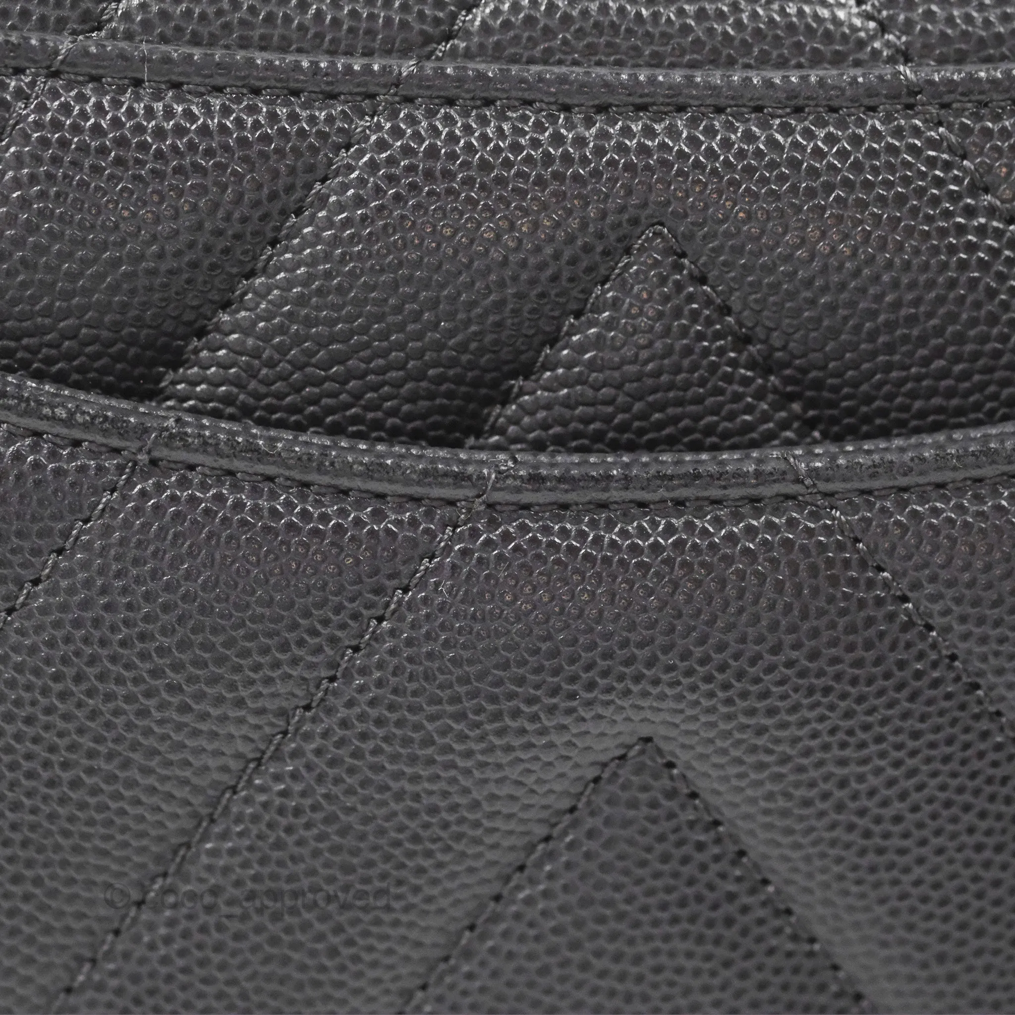 Chanel Small Coco Handle Chevron Dark Grey Caviar Aged Gold Hardware