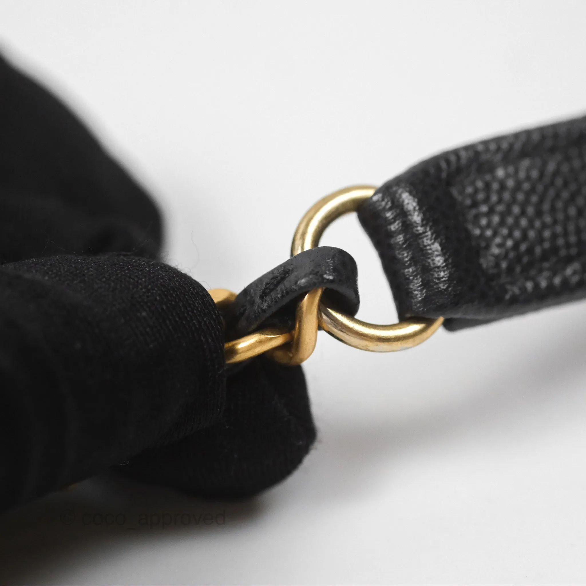 Chanel Small Coco Handle Chevron Dark Grey Caviar Aged Gold Hardware