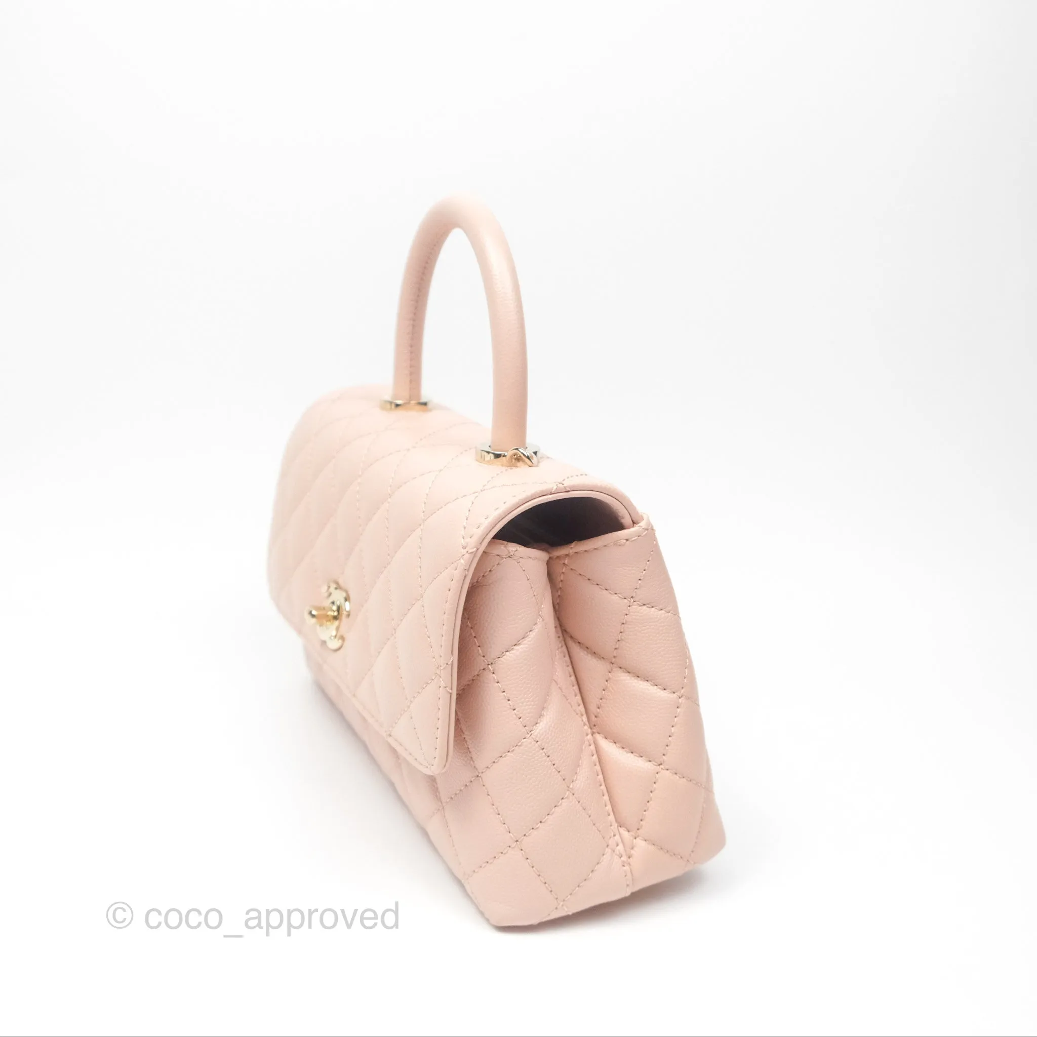 Chanel Small Coco Handle Light Pink Caviar Gold Hardware
