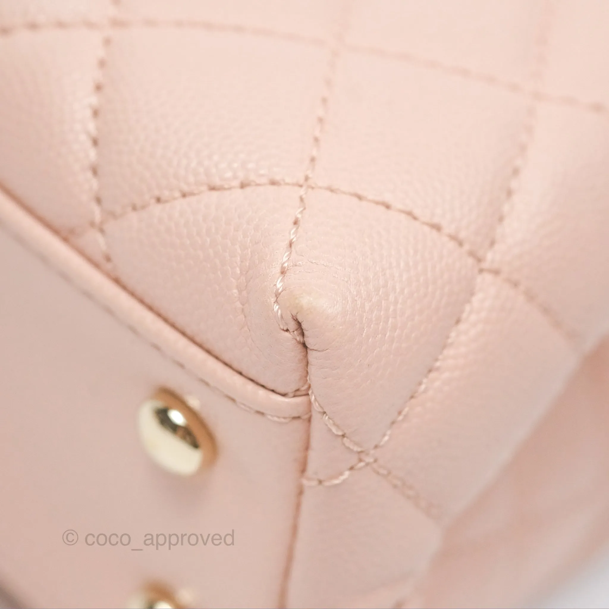 Chanel Small Coco Handle Light Pink Caviar Gold Hardware