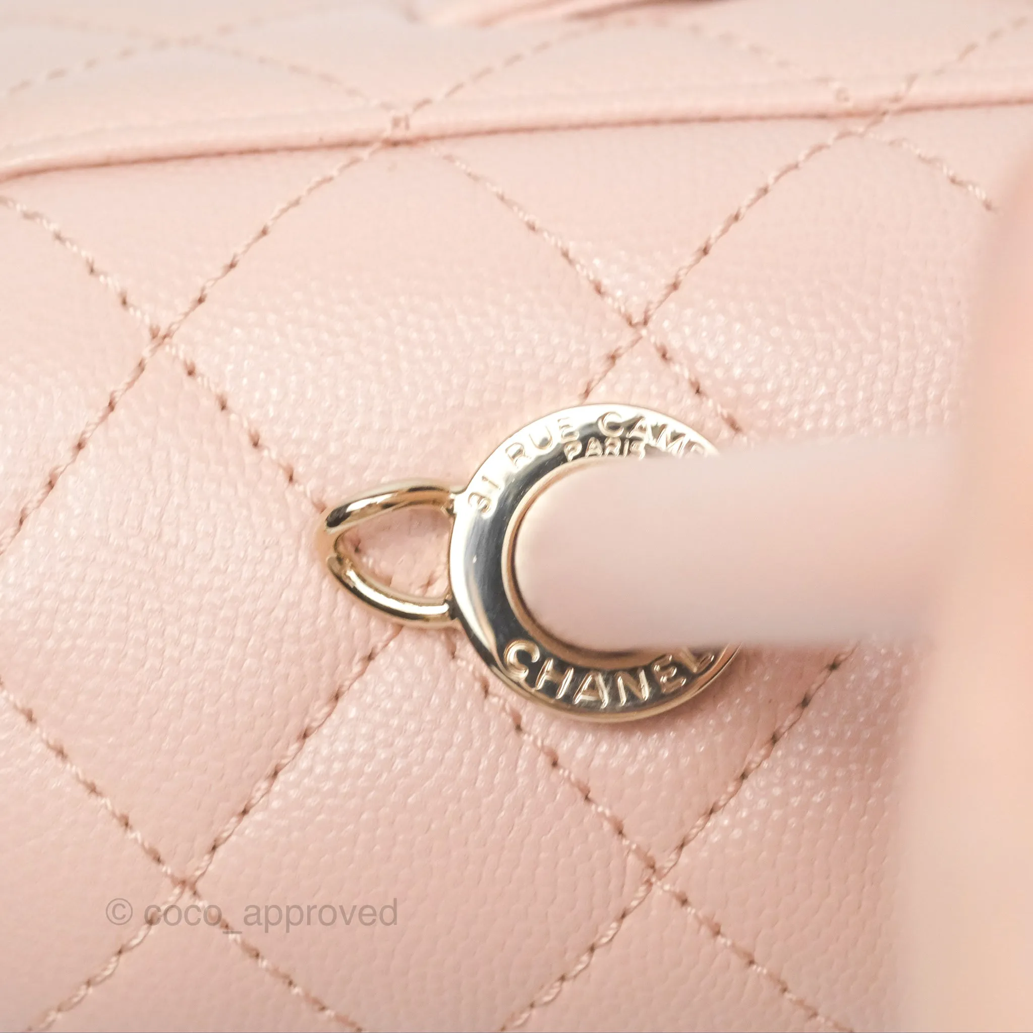 Chanel Small Coco Handle Light Pink Caviar Gold Hardware