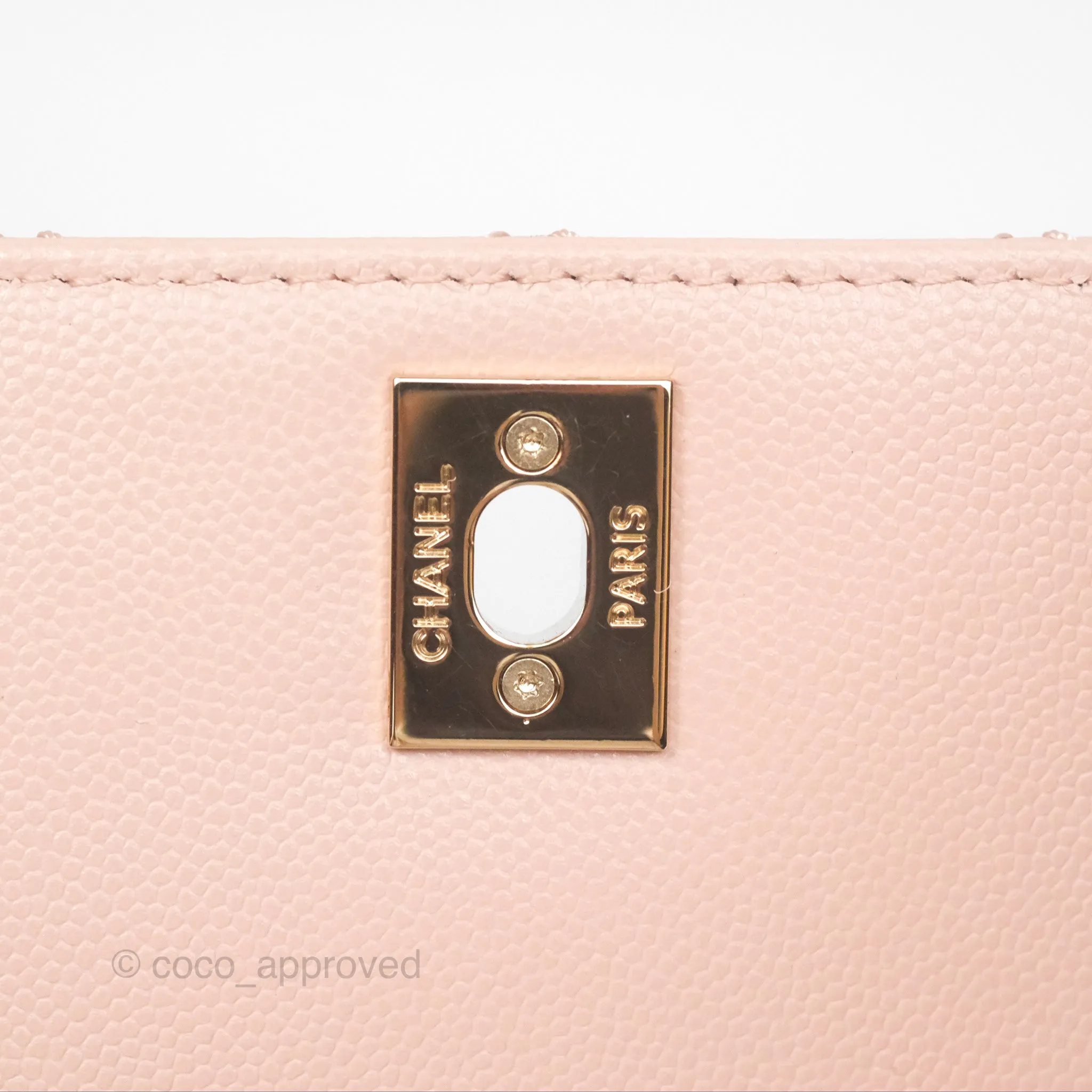 Chanel Small Coco Handle Light Pink Caviar Gold Hardware