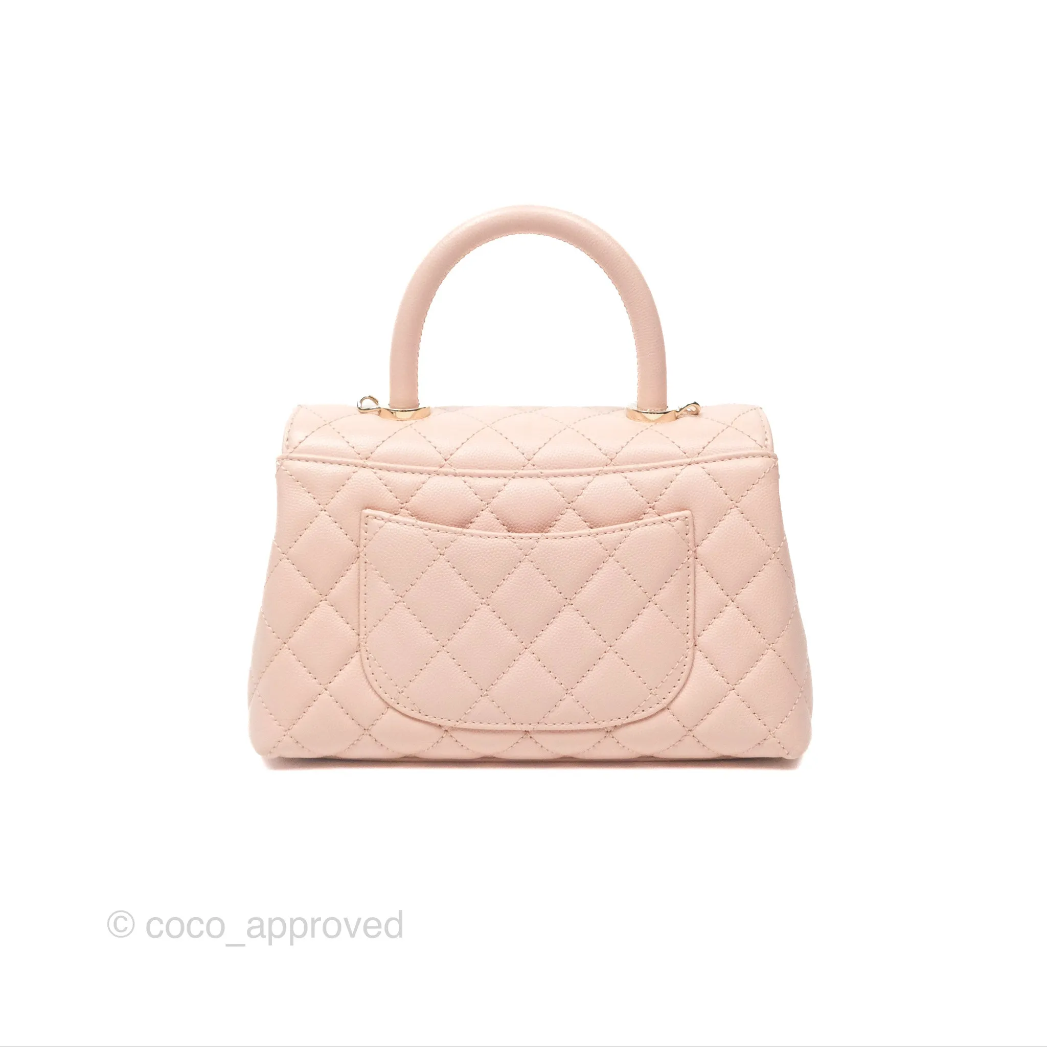 Chanel Small Coco Handle Light Pink Caviar Gold Hardware