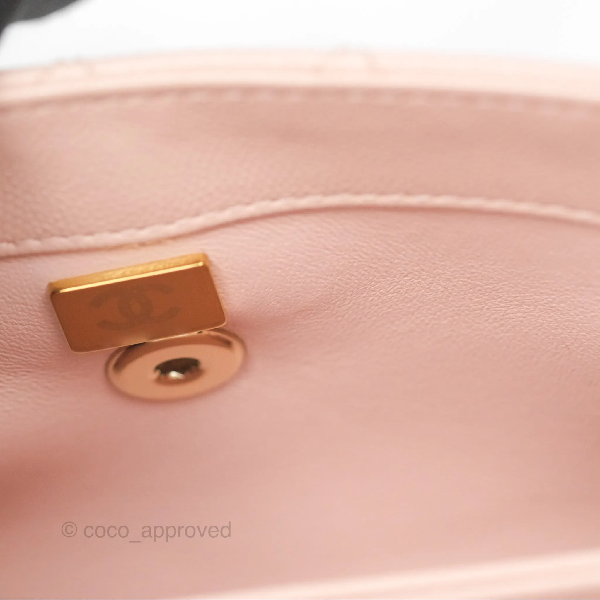 Chanel Small Coco Handle Light Pink Caviar Gold Hardware