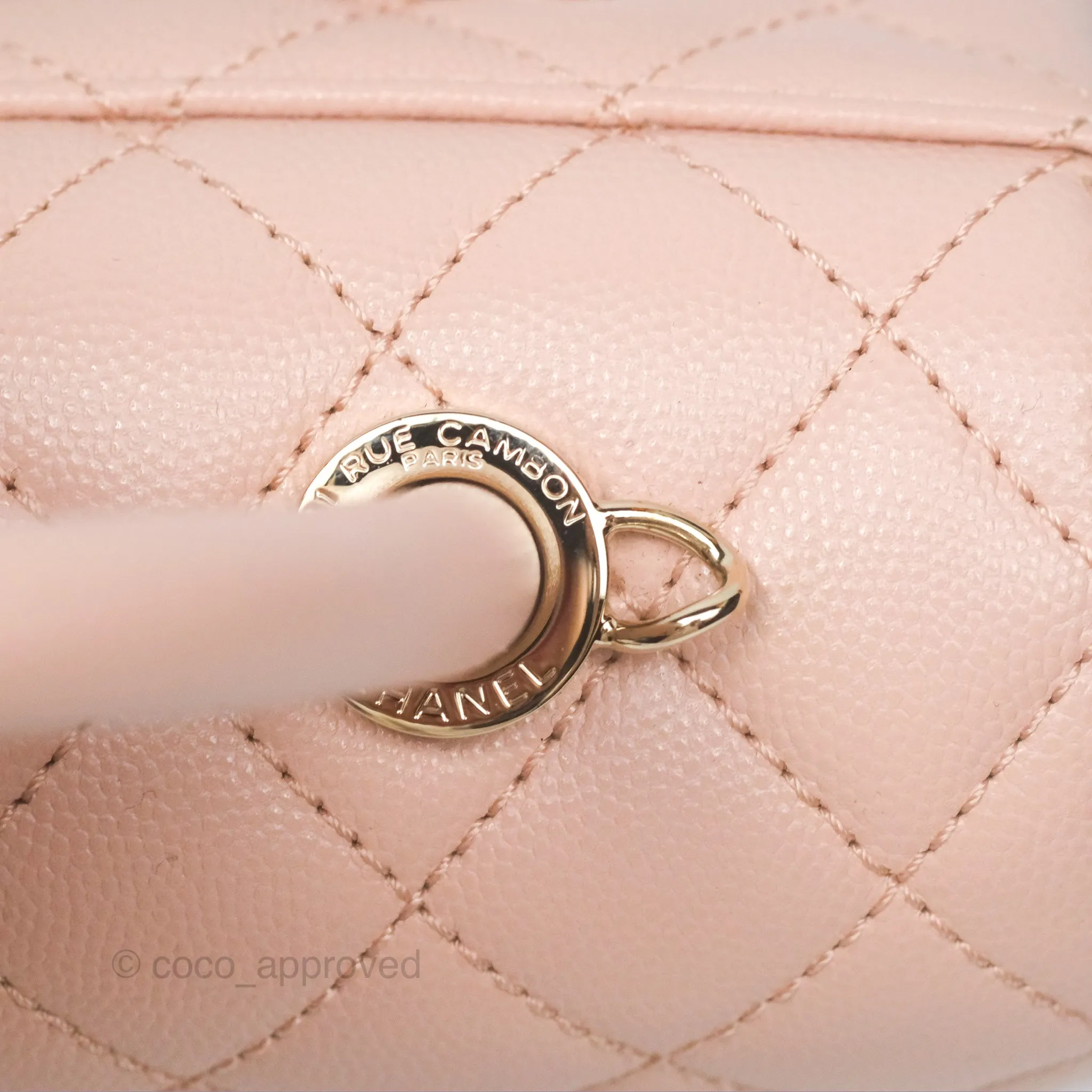 Chanel Small Coco Handle Light Pink Caviar Gold Hardware