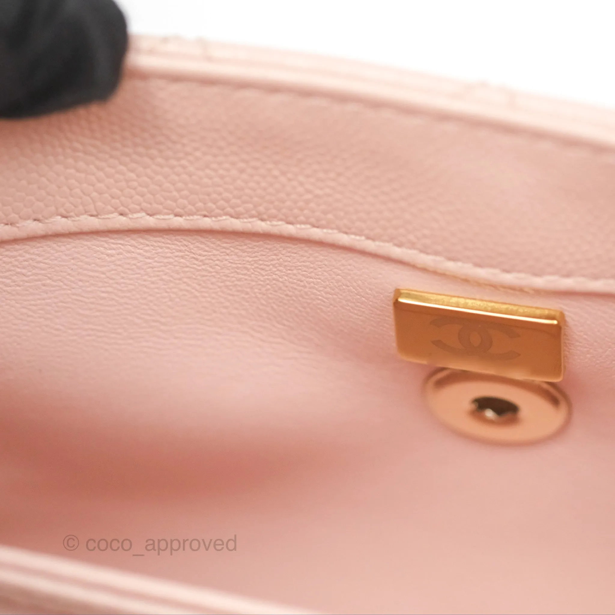 Chanel Small Coco Handle Light Pink Caviar Gold Hardware
