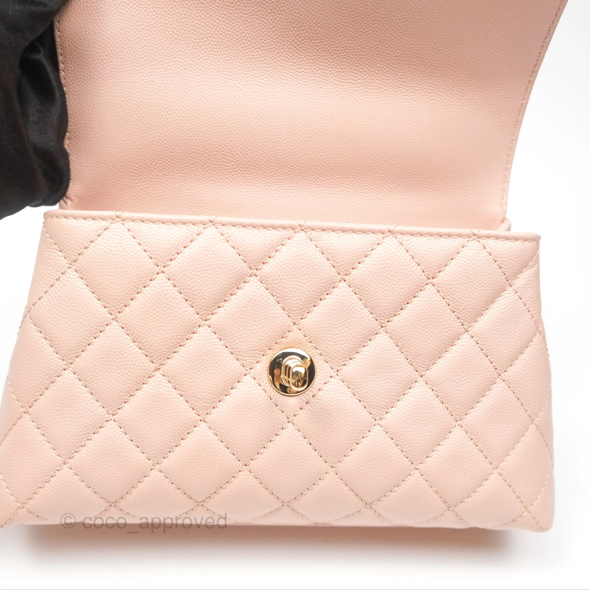Chanel Small Coco Handle Light Pink Caviar Gold Hardware