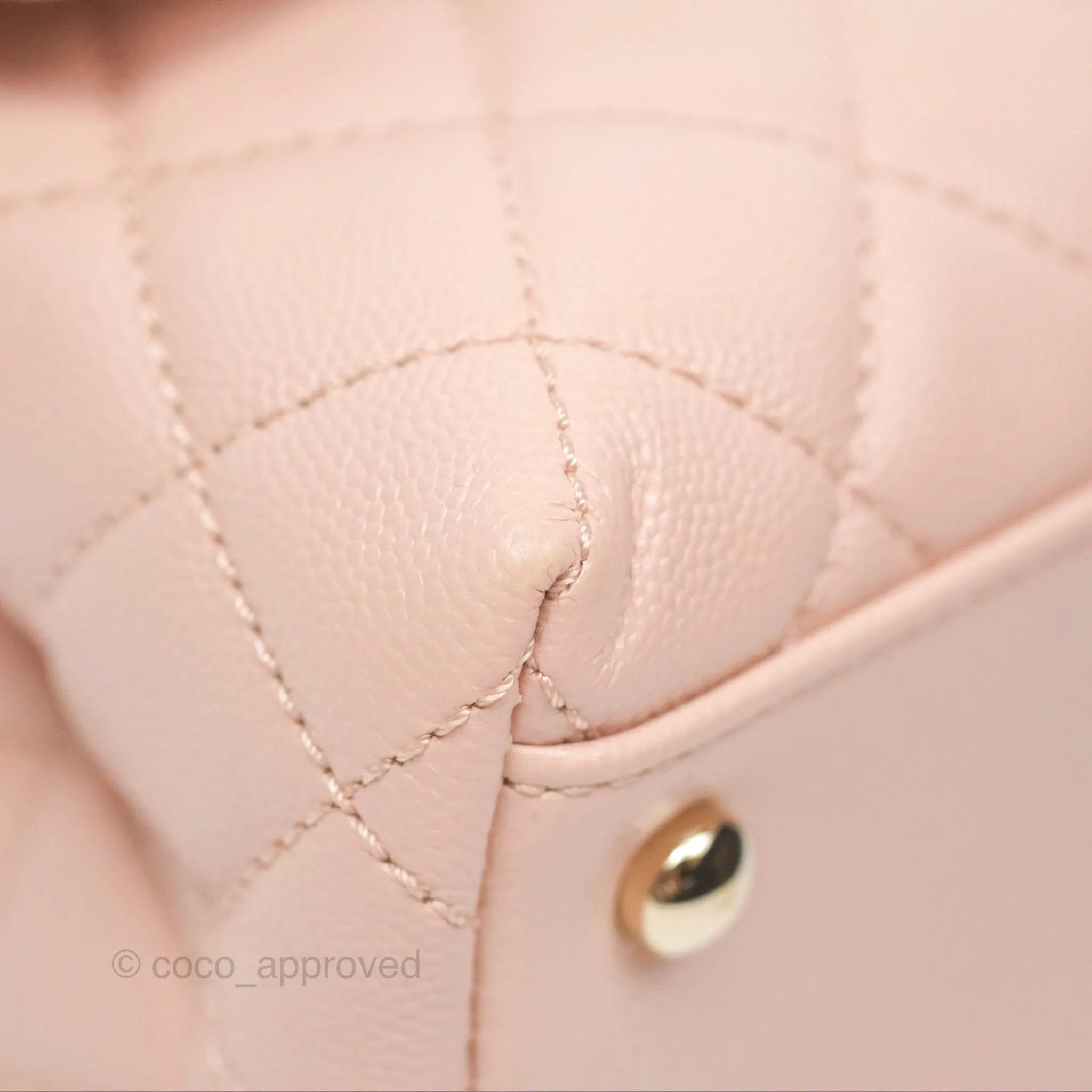 Chanel Small Coco Handle Light Pink Caviar Gold Hardware