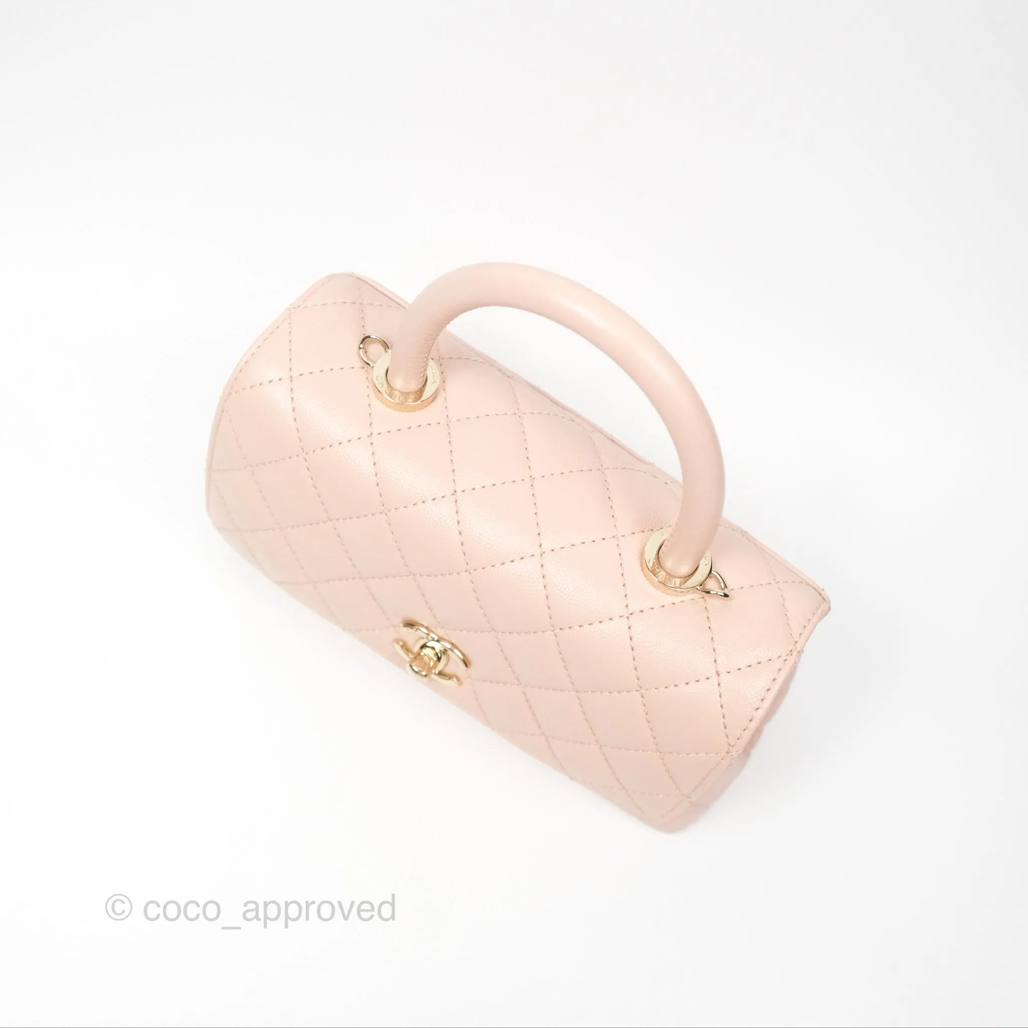 Chanel Small Coco Handle Light Pink Caviar Gold Hardware