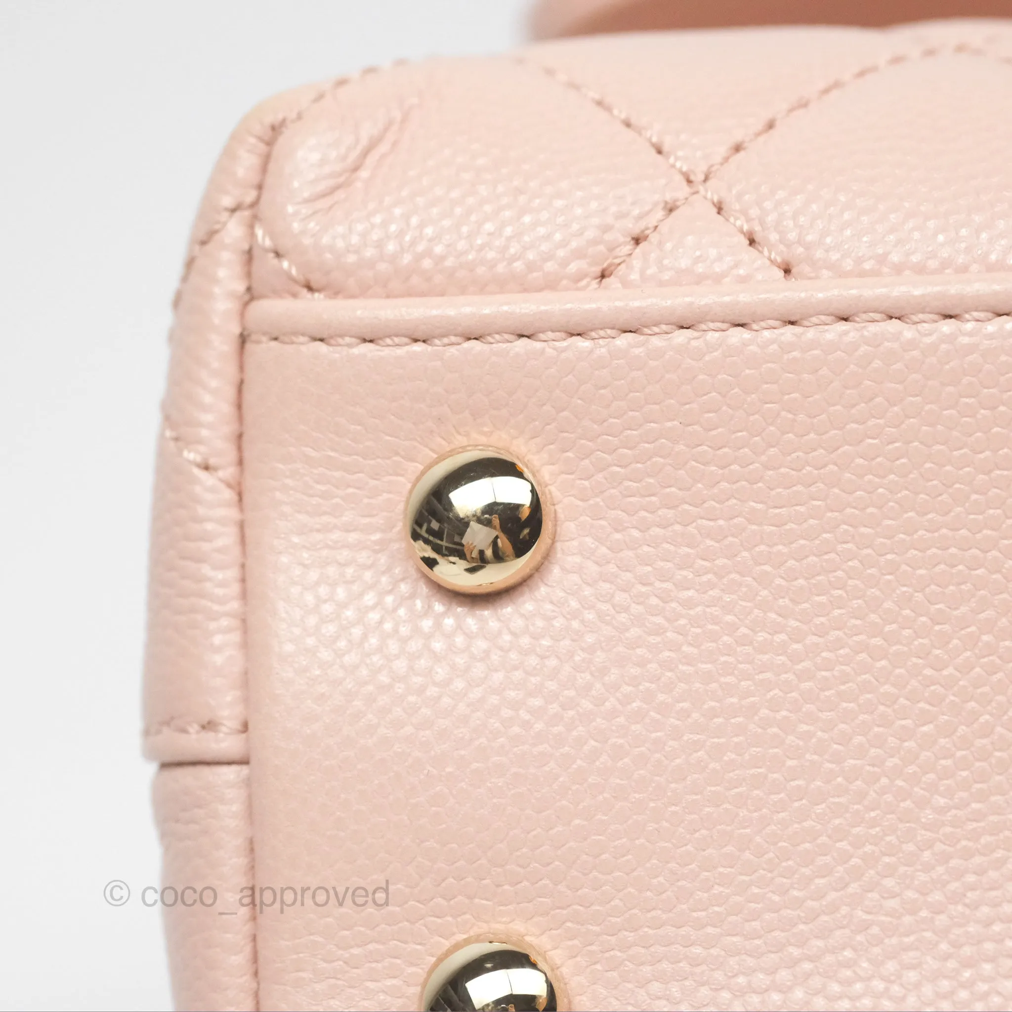 Chanel Small Coco Handle Light Pink Caviar Gold Hardware
