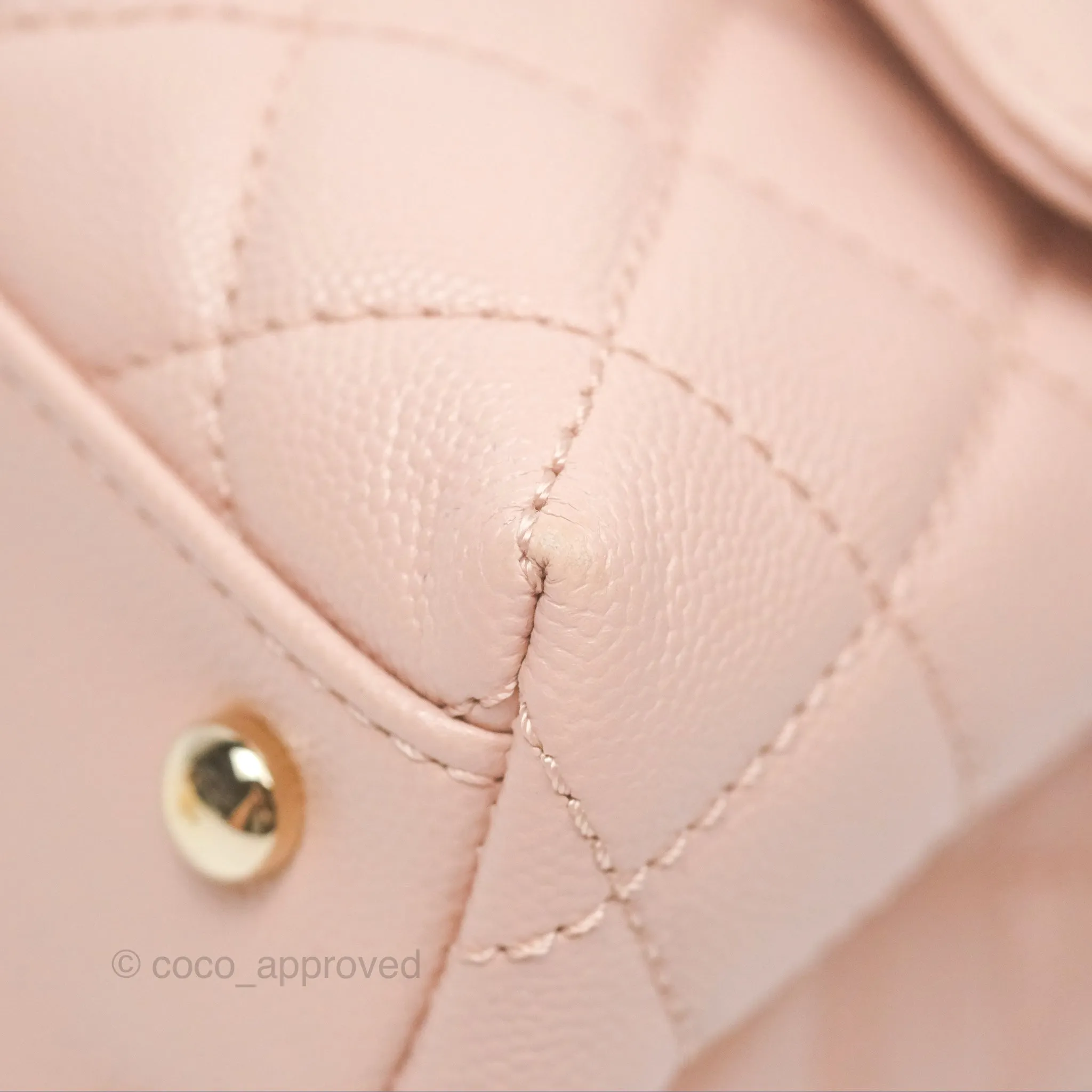 Chanel Small Coco Handle Light Pink Caviar Gold Hardware