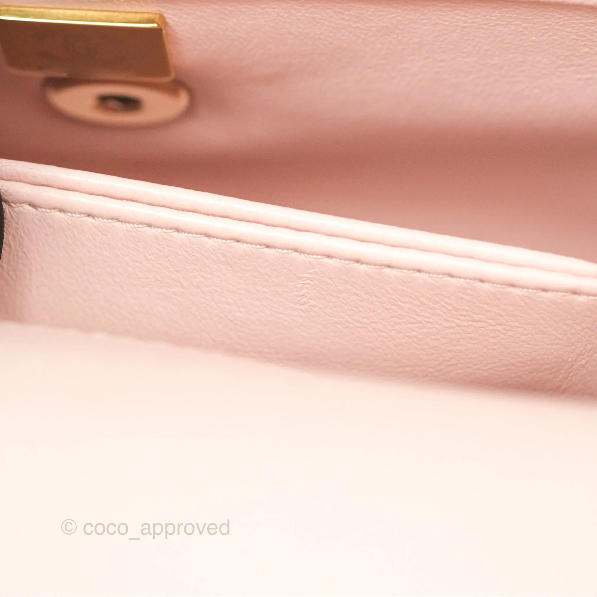 Chanel Small Coco Handle Light Pink Caviar Gold Hardware