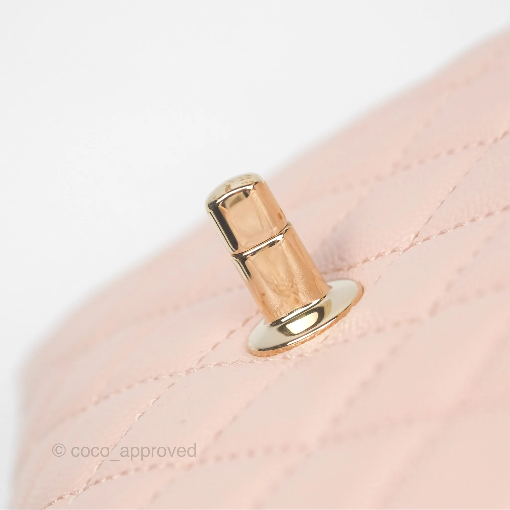 Chanel Small Coco Handle Light Pink Caviar Gold Hardware