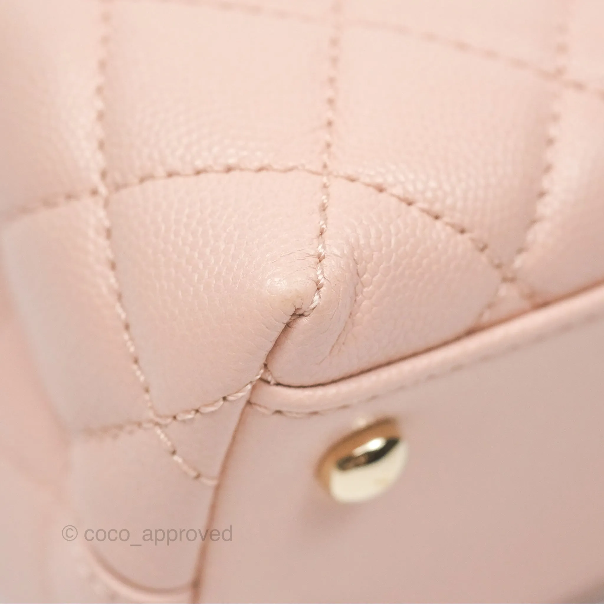 Chanel Small Coco Handle Light Pink Caviar Gold Hardware